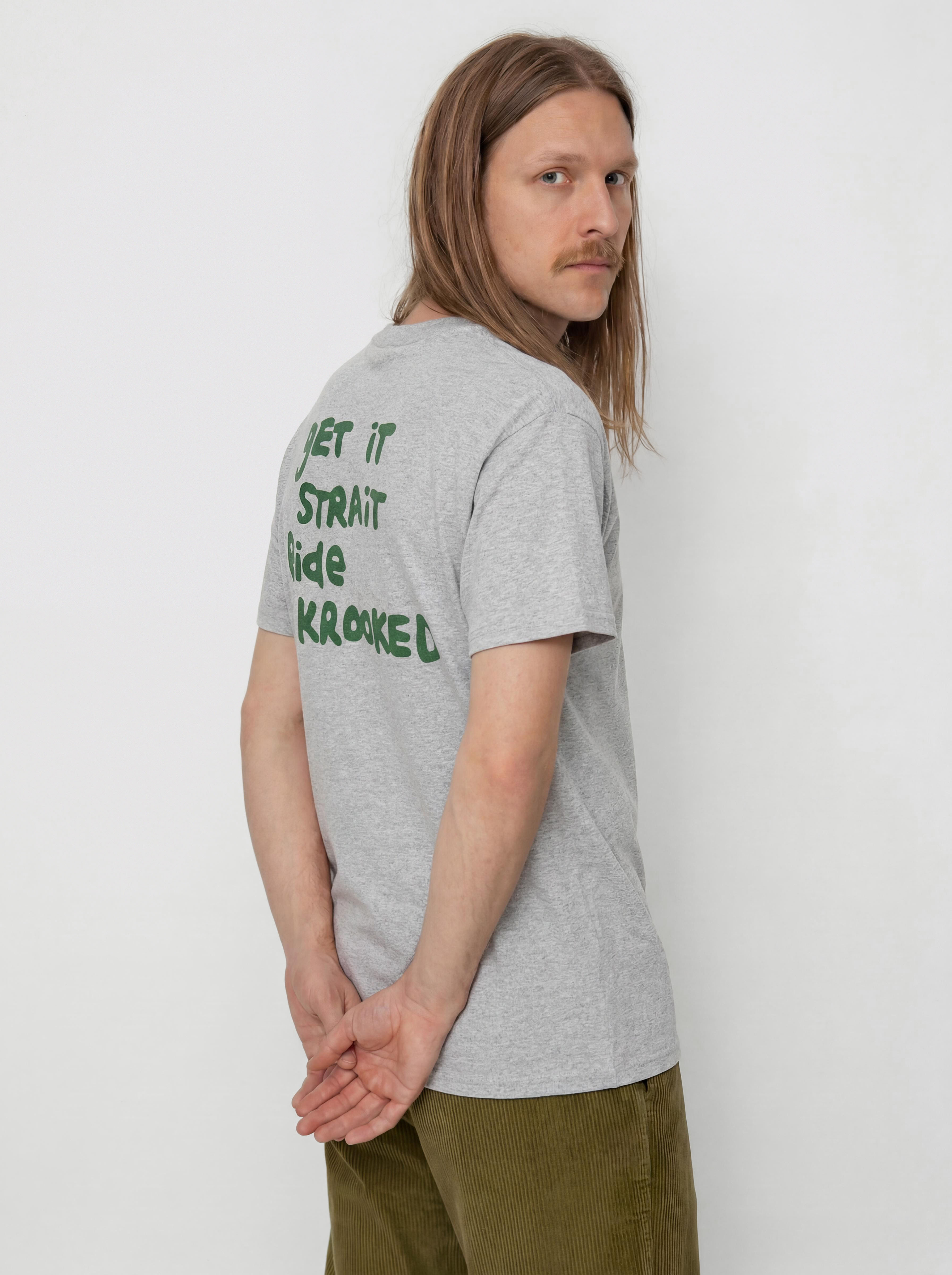 Tričko Krooked Pocket Eyes (heather grey)