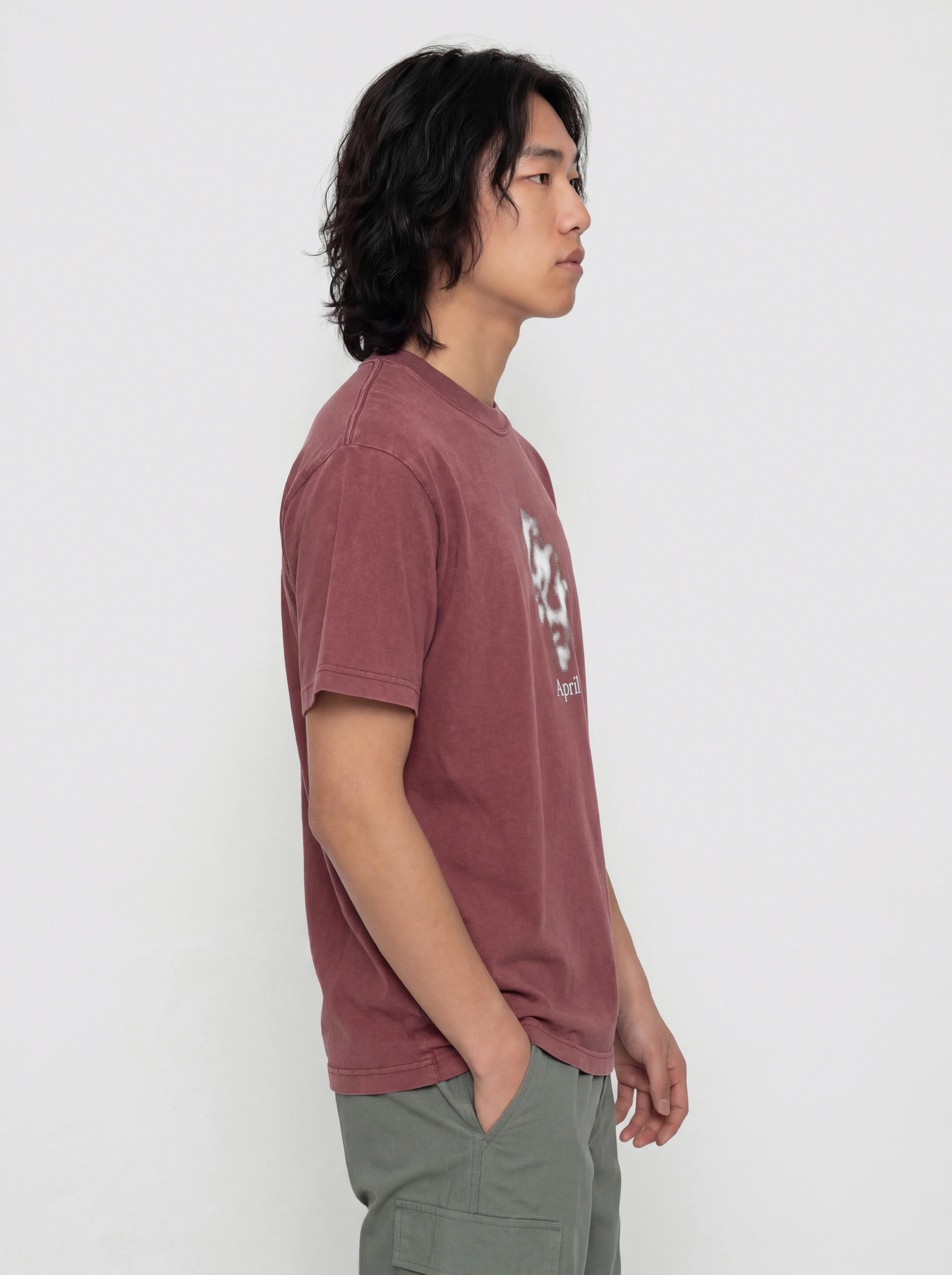 Tričko April Skateboards Two Face (mahogany)