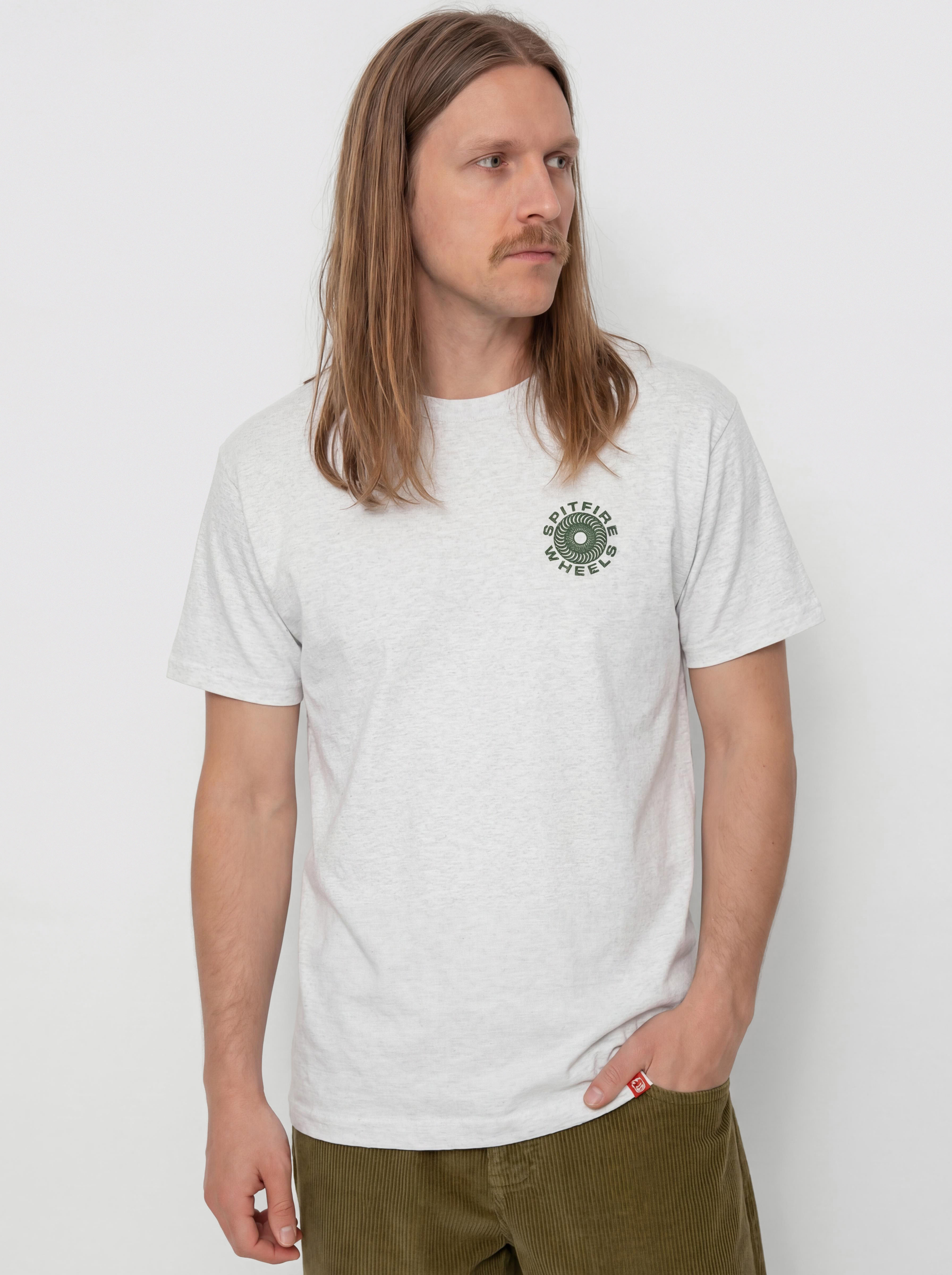 Tričko Spitfire Classic 87 Swirl Fill (ash grey w/dark green&white prints)