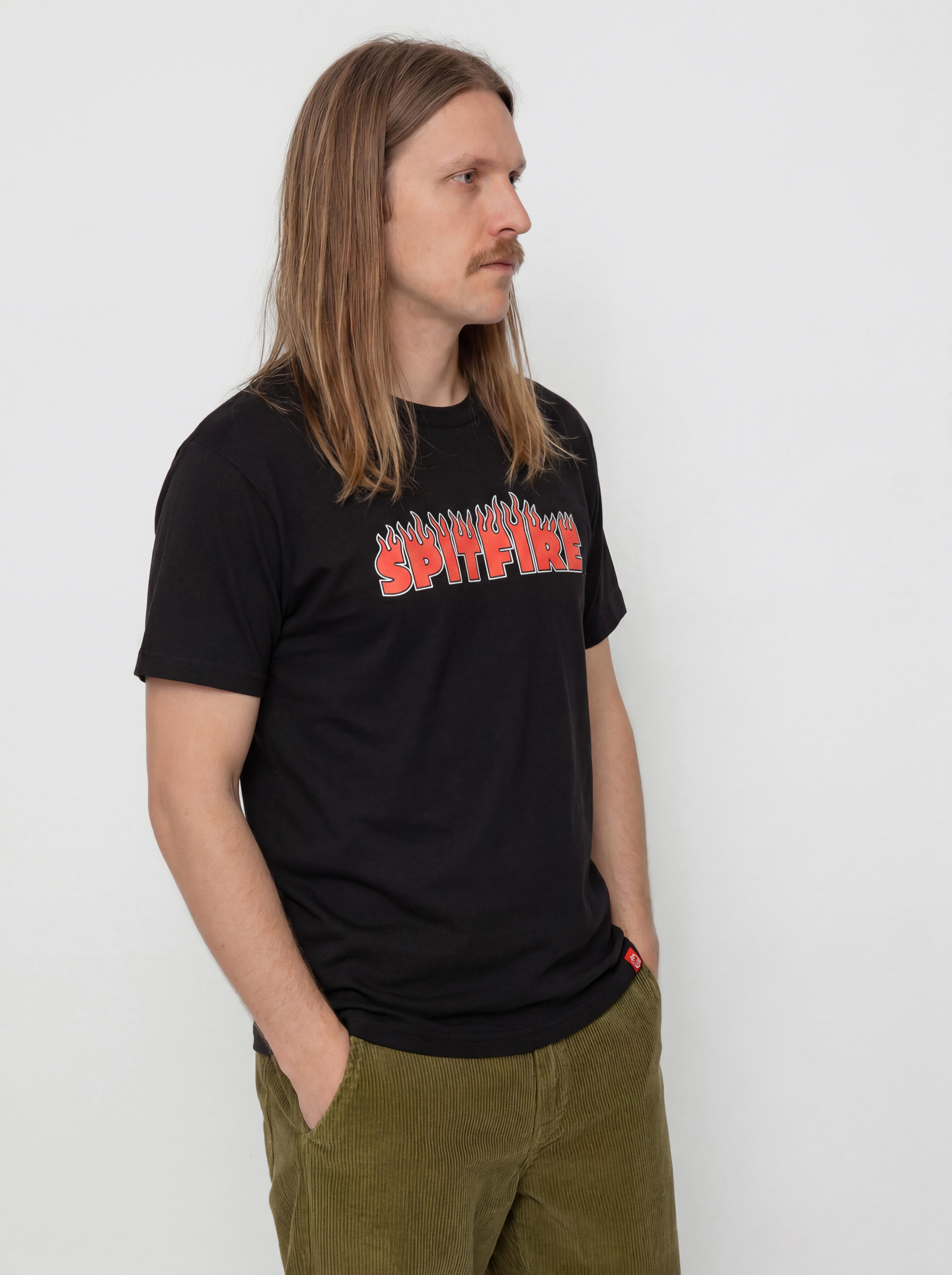 Tričko Spitfire Demonseed Script (black/red black & white print)