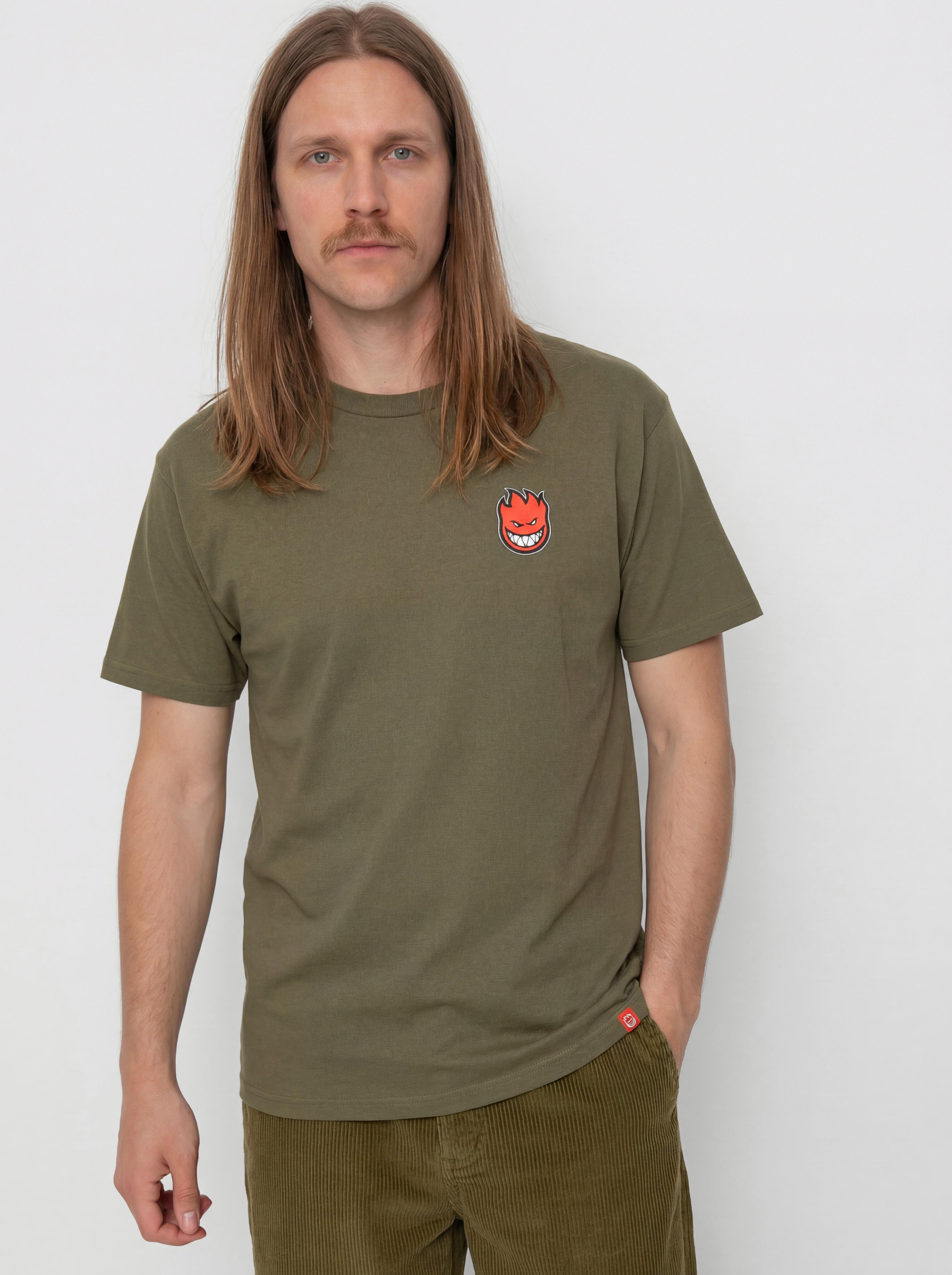 Tričko Spitfire Lil Bighead Fill (military green w/red black&white print)