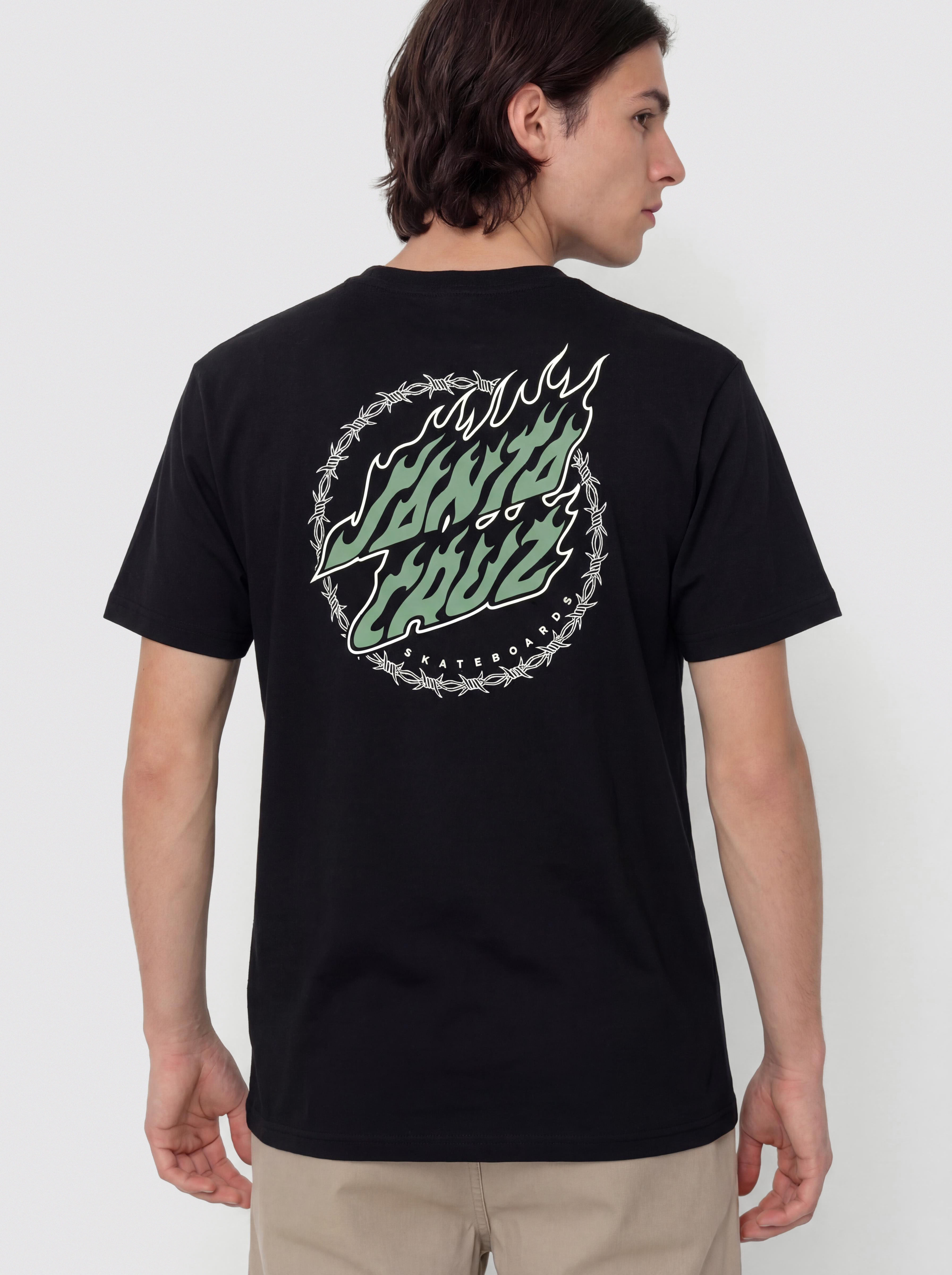 Tričko Santa Cruz Wired Flame Dot Chest (black)