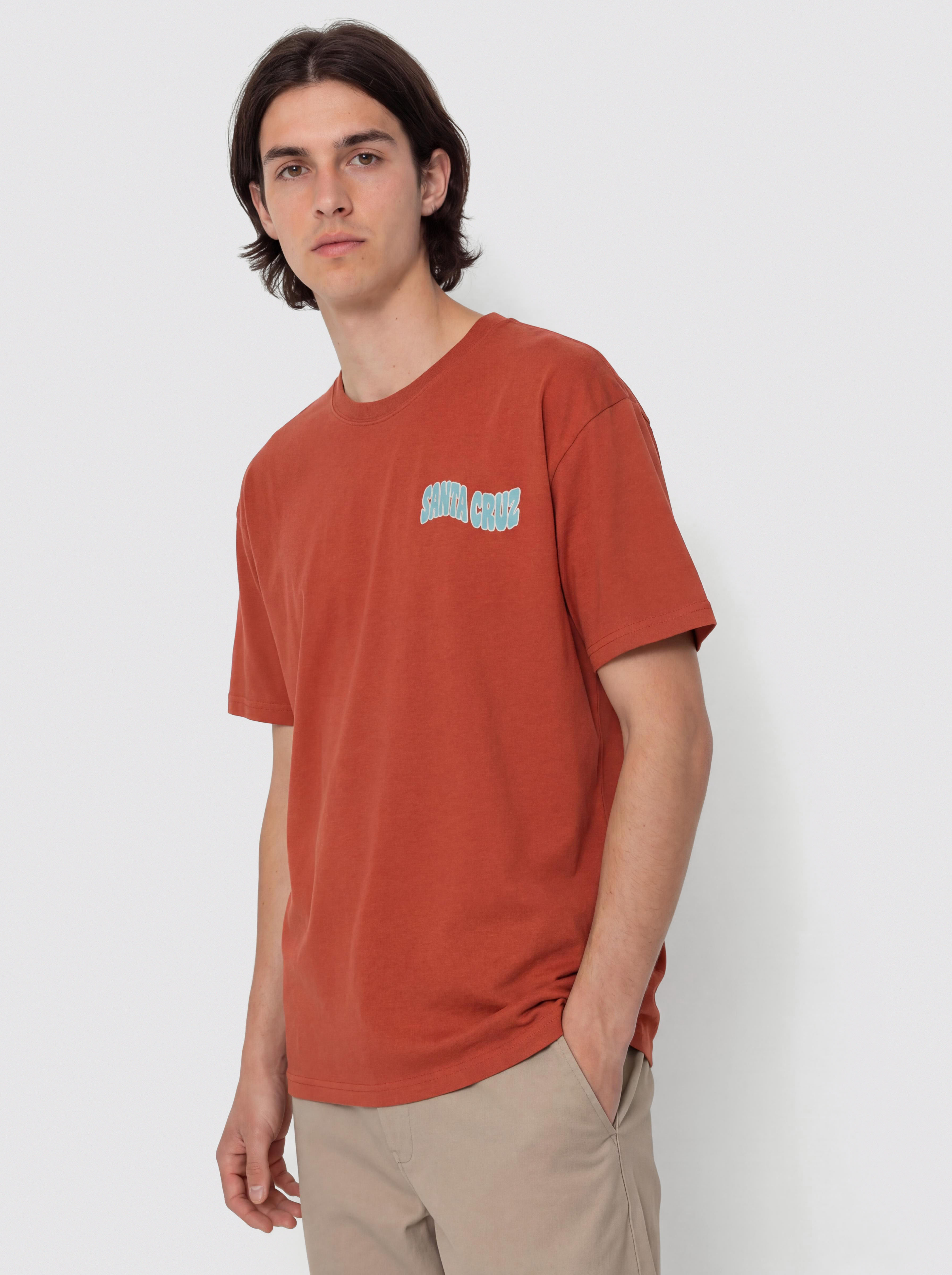 Tričko Santa Cruz Tiki Hand Strip (dark rust)