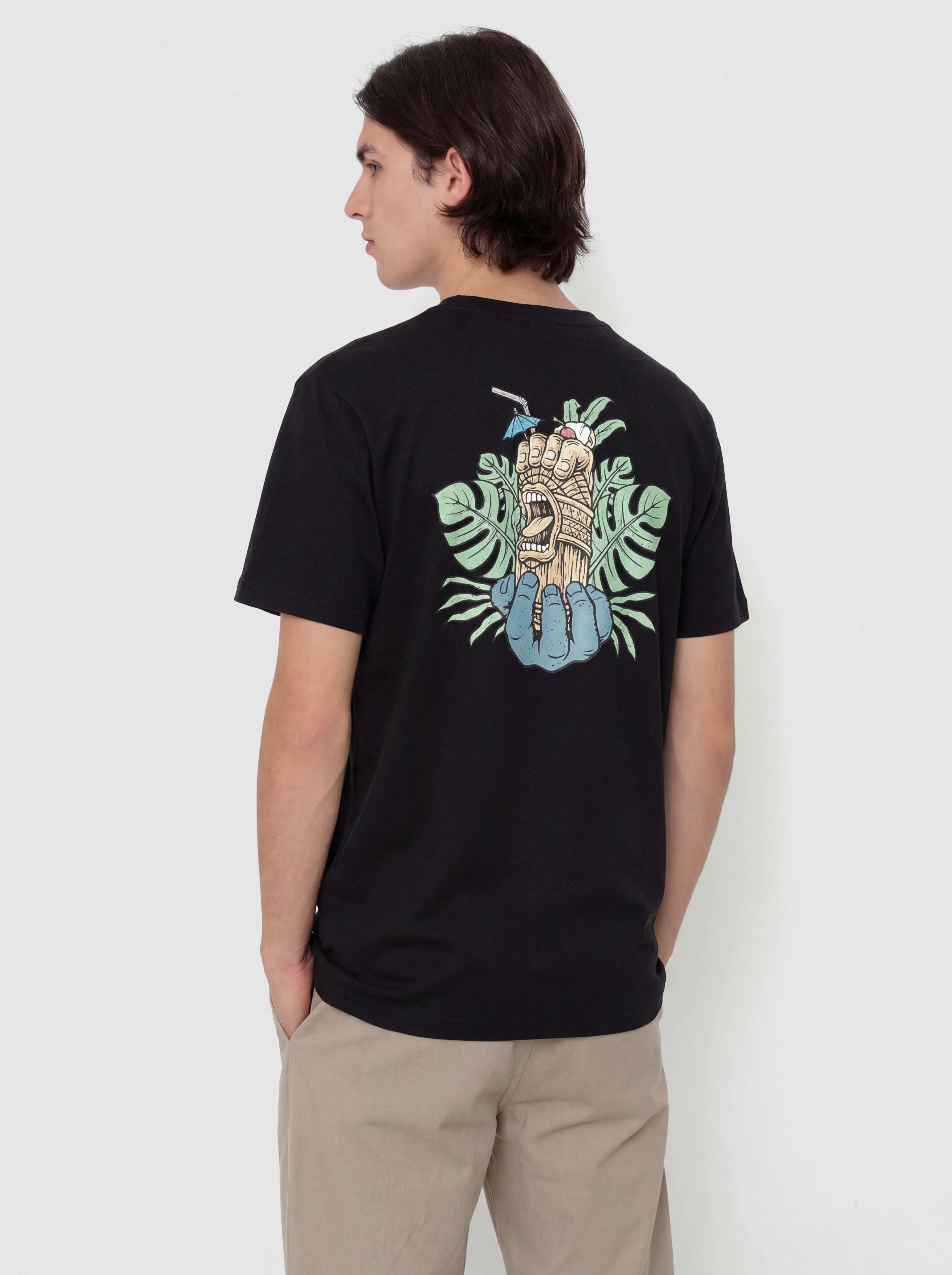 Tričko Santa Cruz Tiki Hand Strip (black)