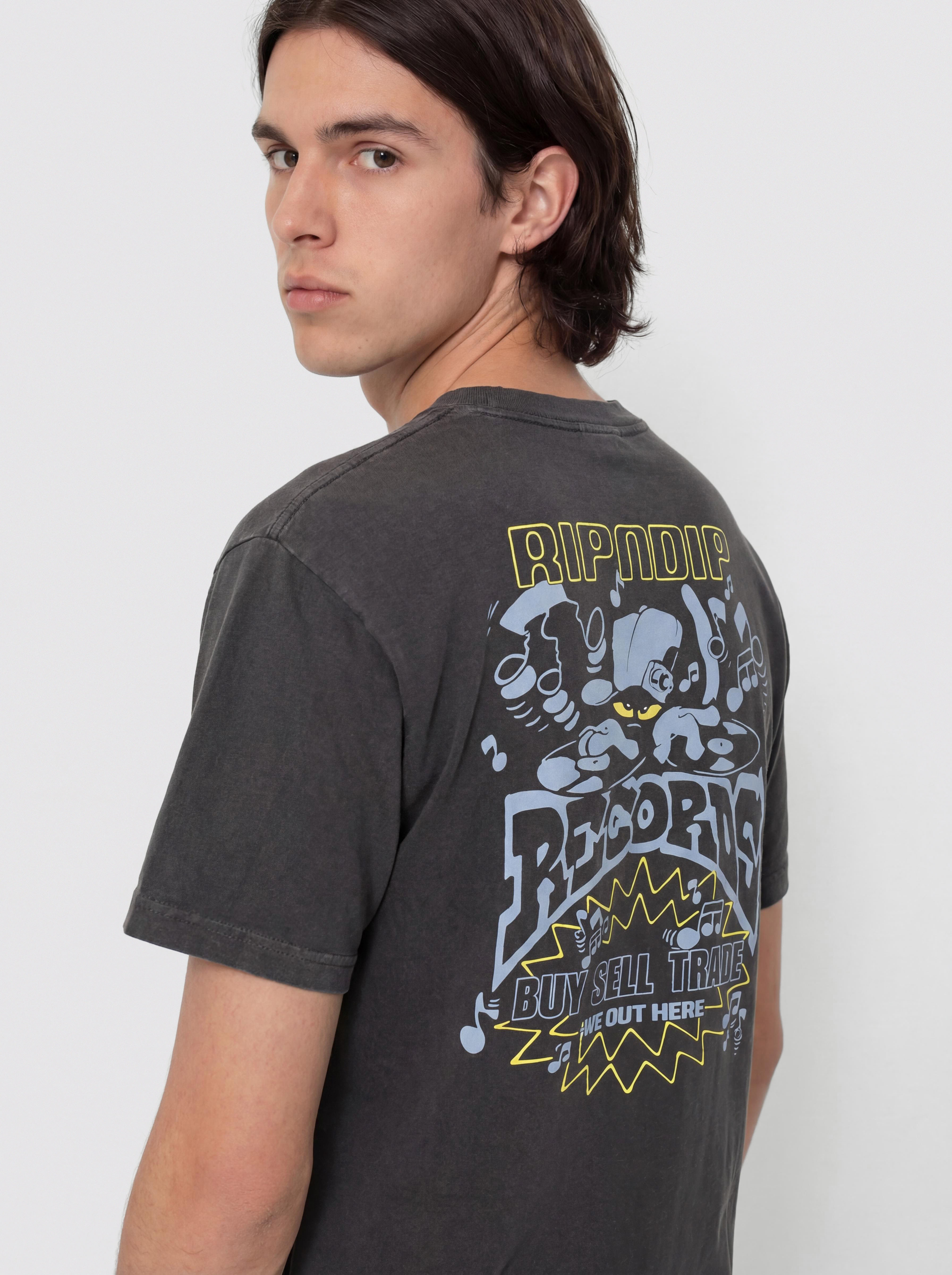 Tričko RipNDip Records (charcoal sun fade)