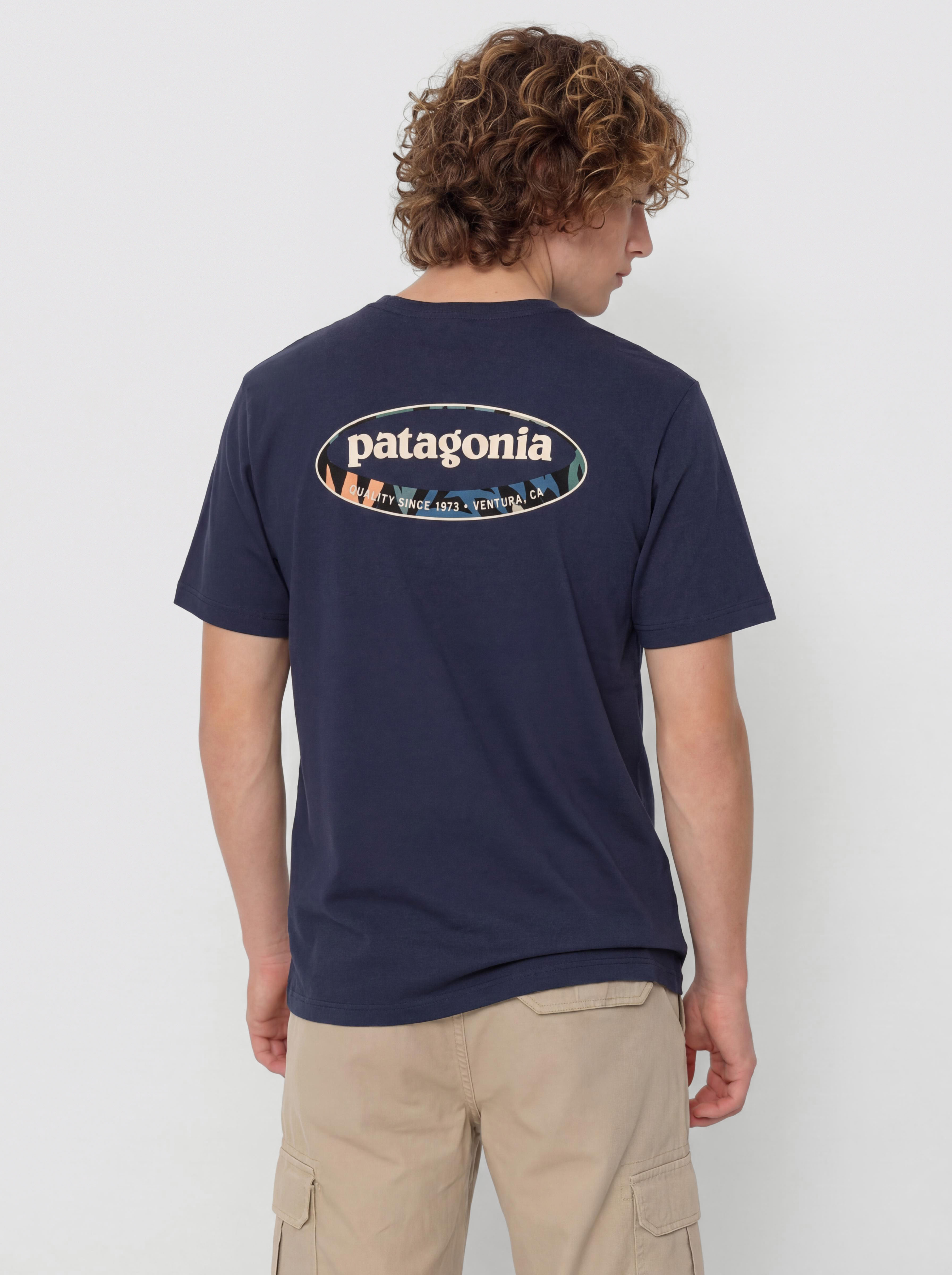 Tričko Patagonia 95 Oval Logo (new navy/kaleido)
