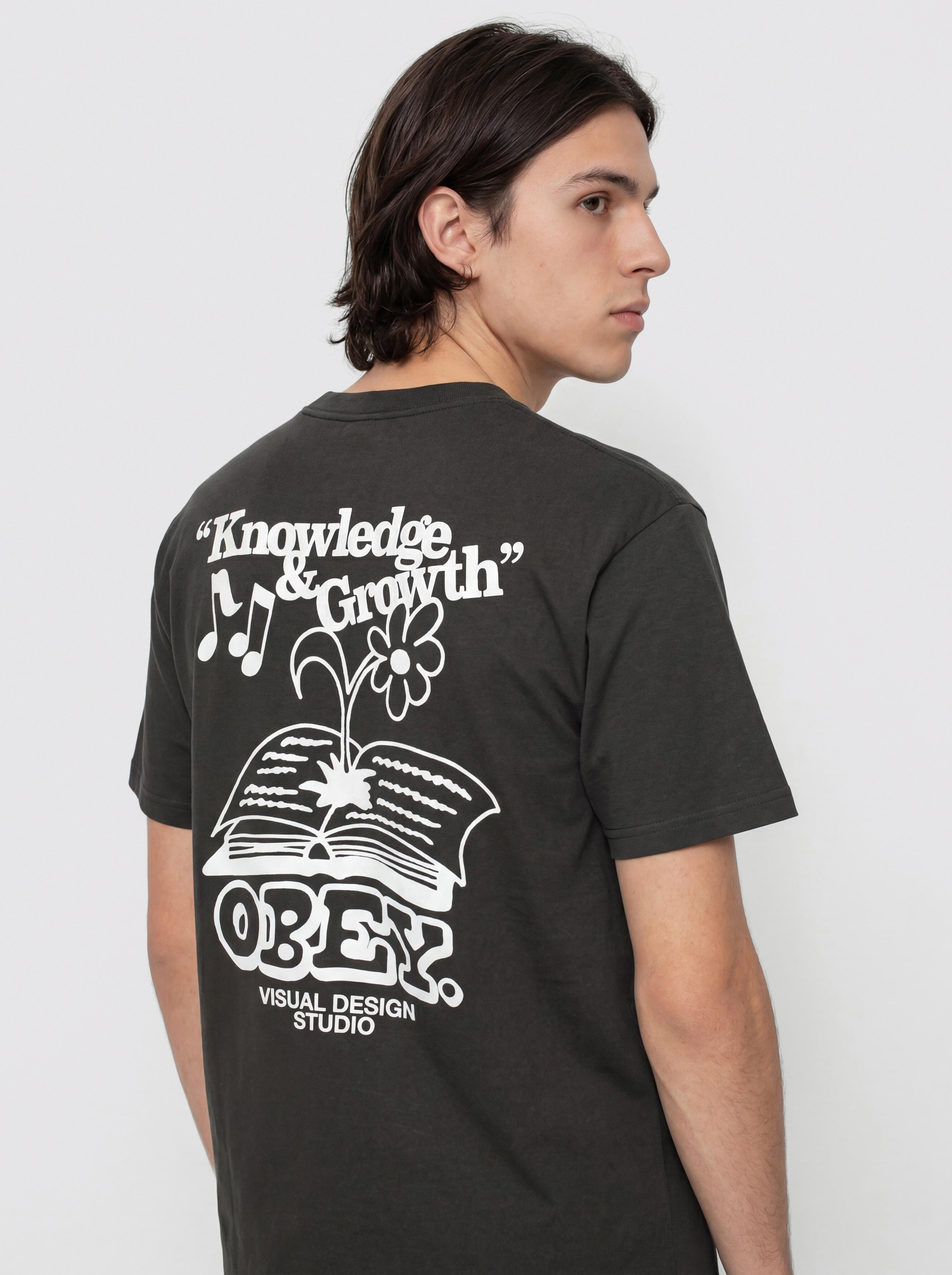 Tričko OBEY Obey Knowledge & Growth (vintage black)