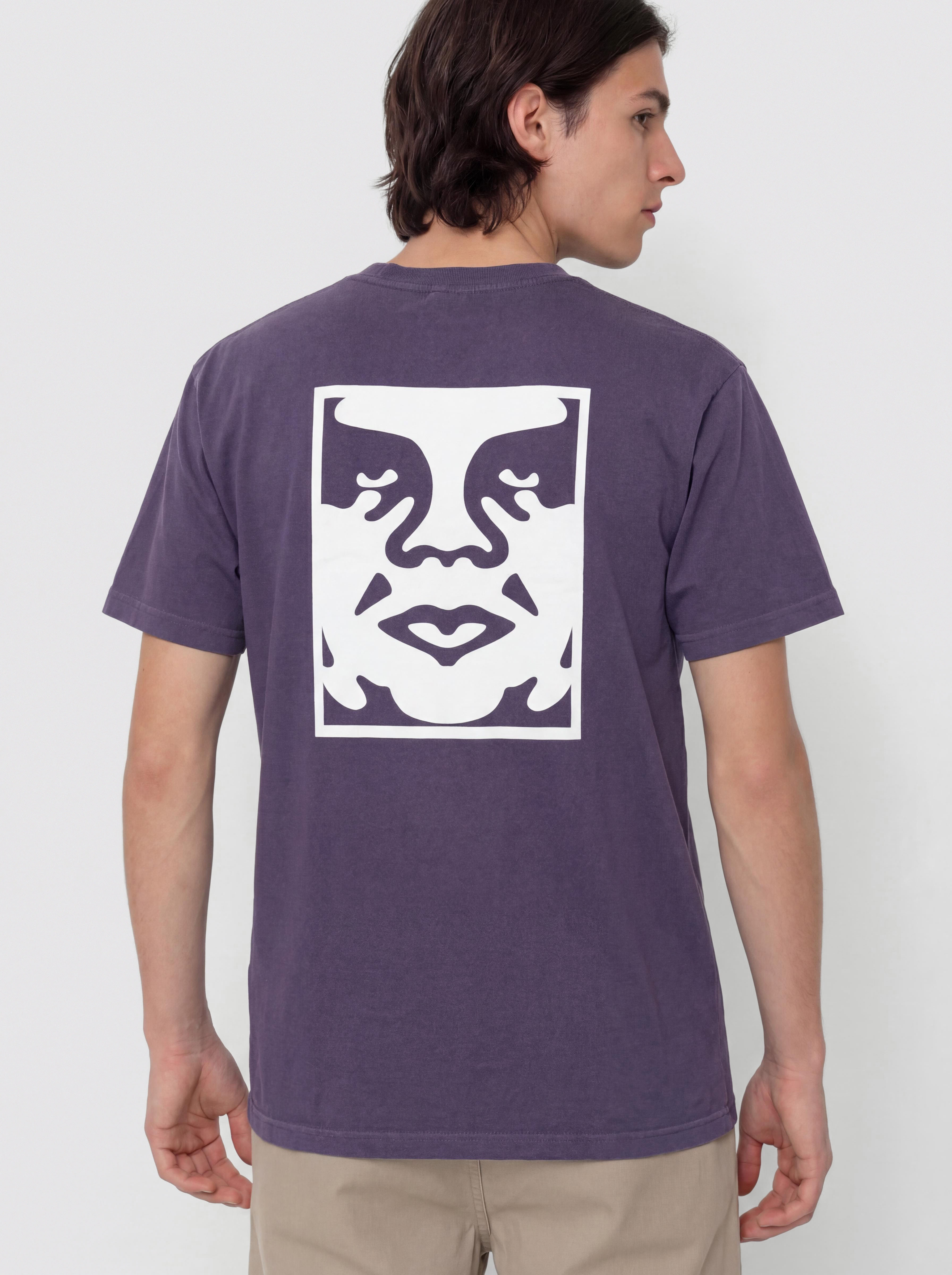 Tričko OBEY Bold Icon Face (pigment purple velvet)