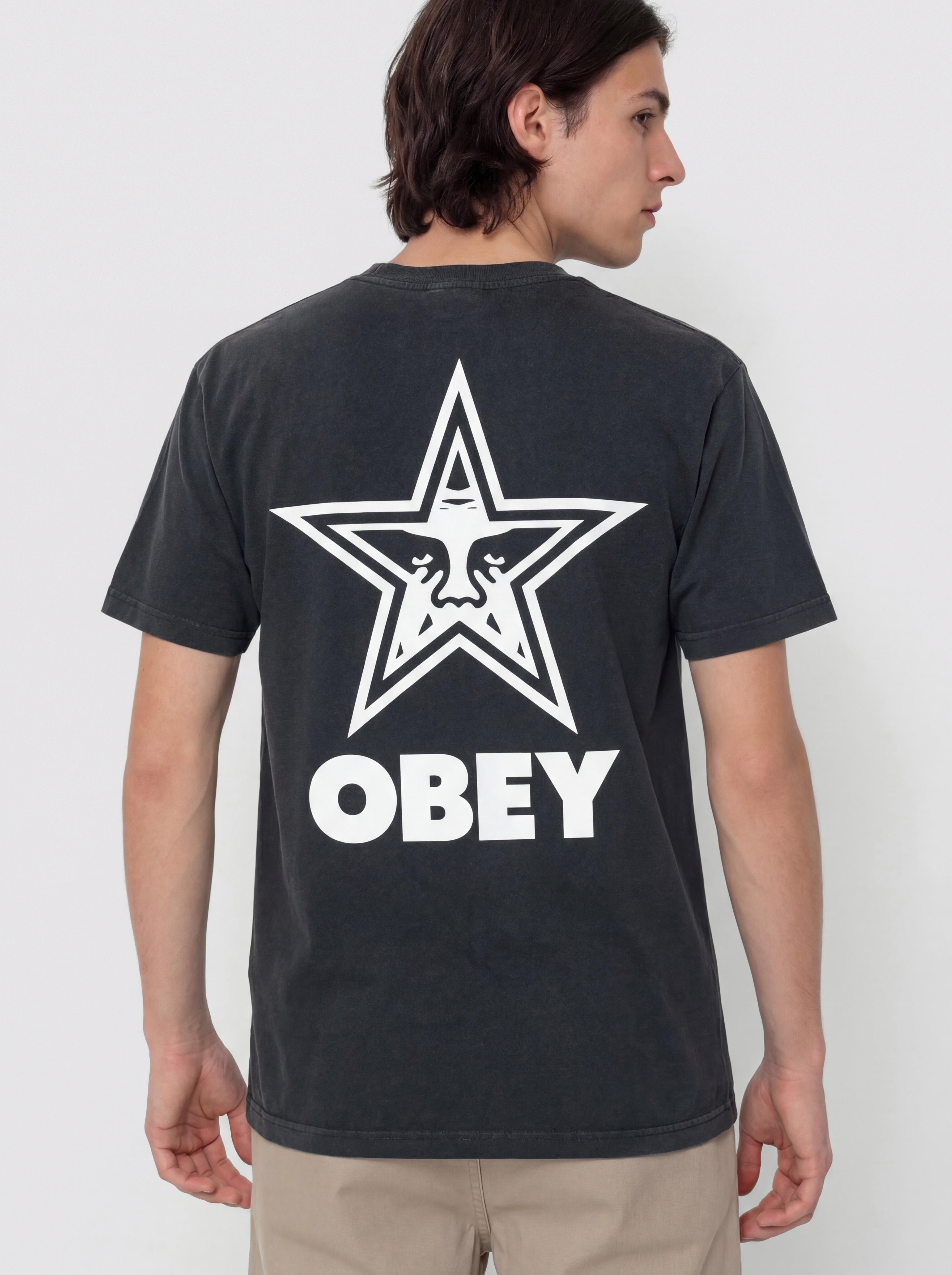 Tričko OBEY Obey Bold Star (pigment true vintage black)