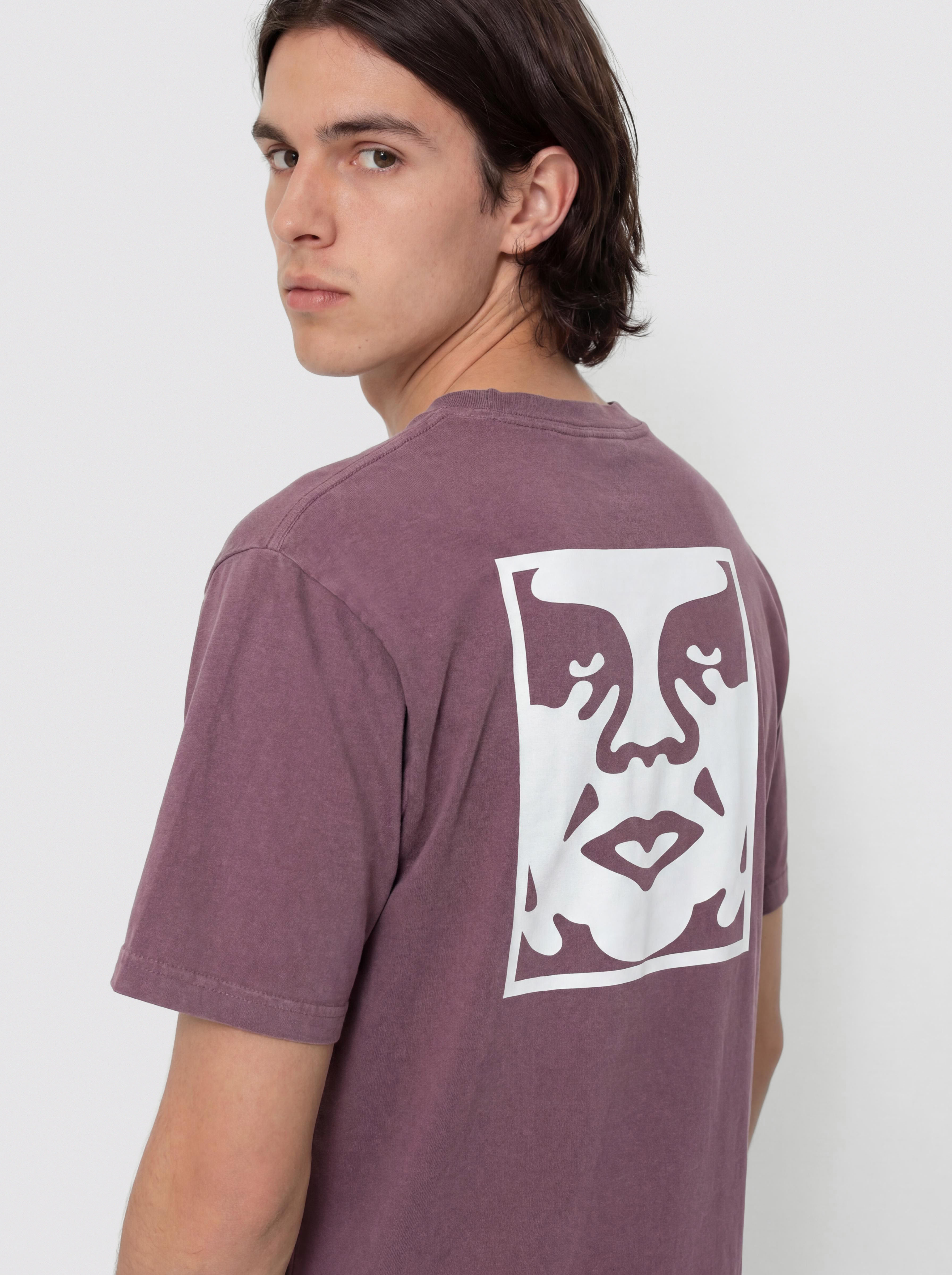 Tričko OBEY Obey Bold Icon Face (pigment plum perfect)