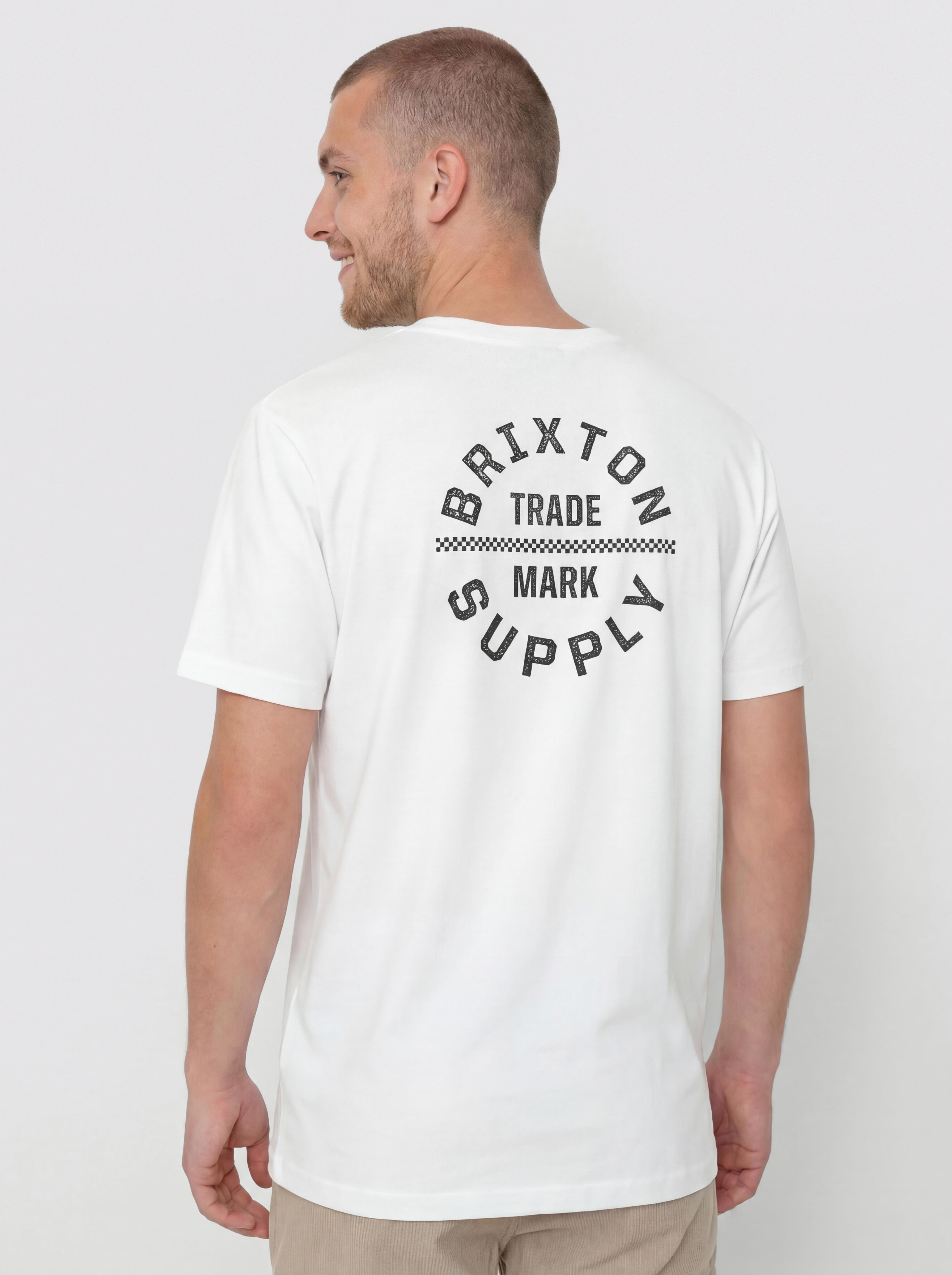 Tričko Brixton Oath V Std (white/black/checkered)