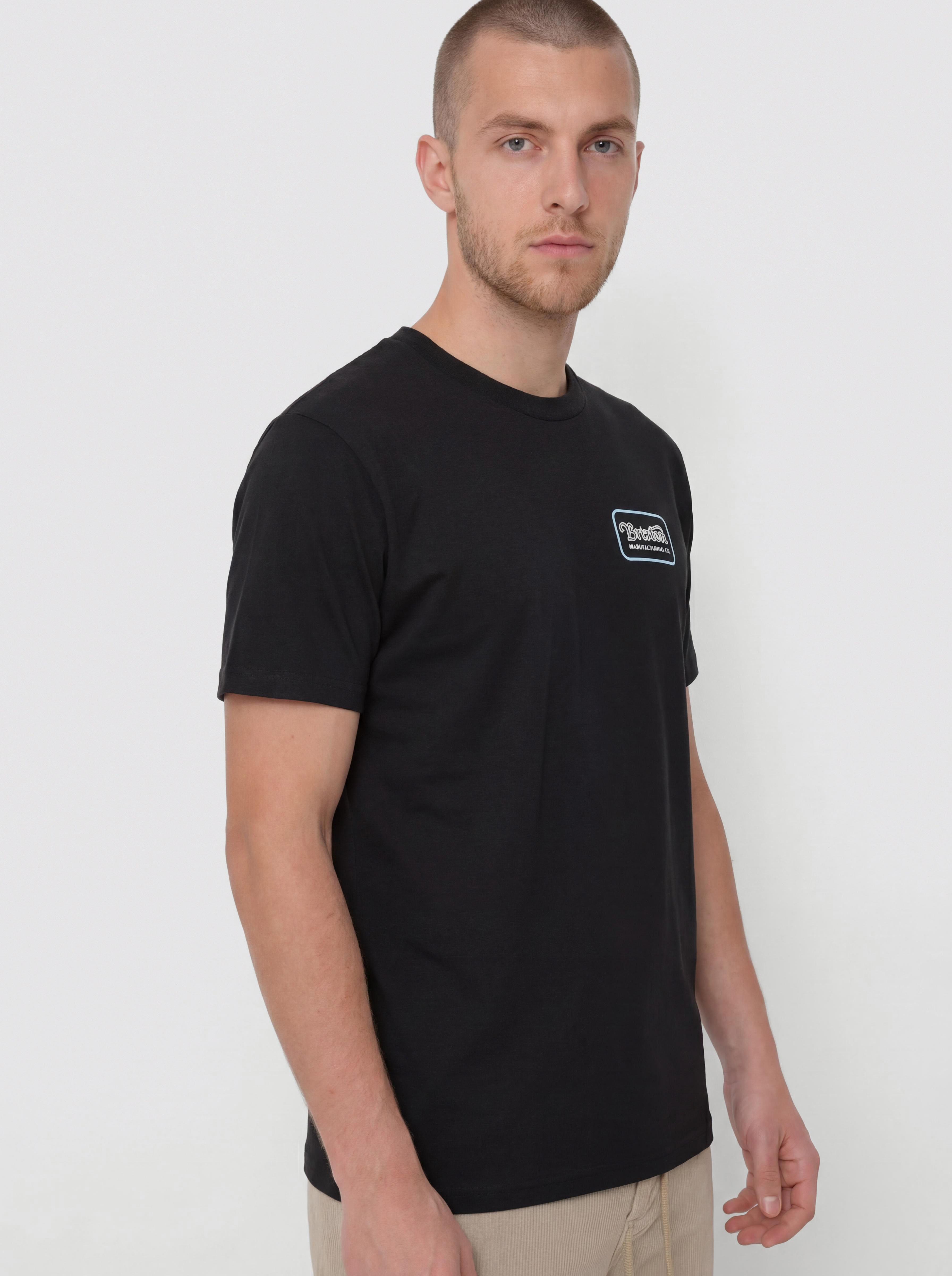 Tričko Brixton Grade Std (black/off white/retro blue)