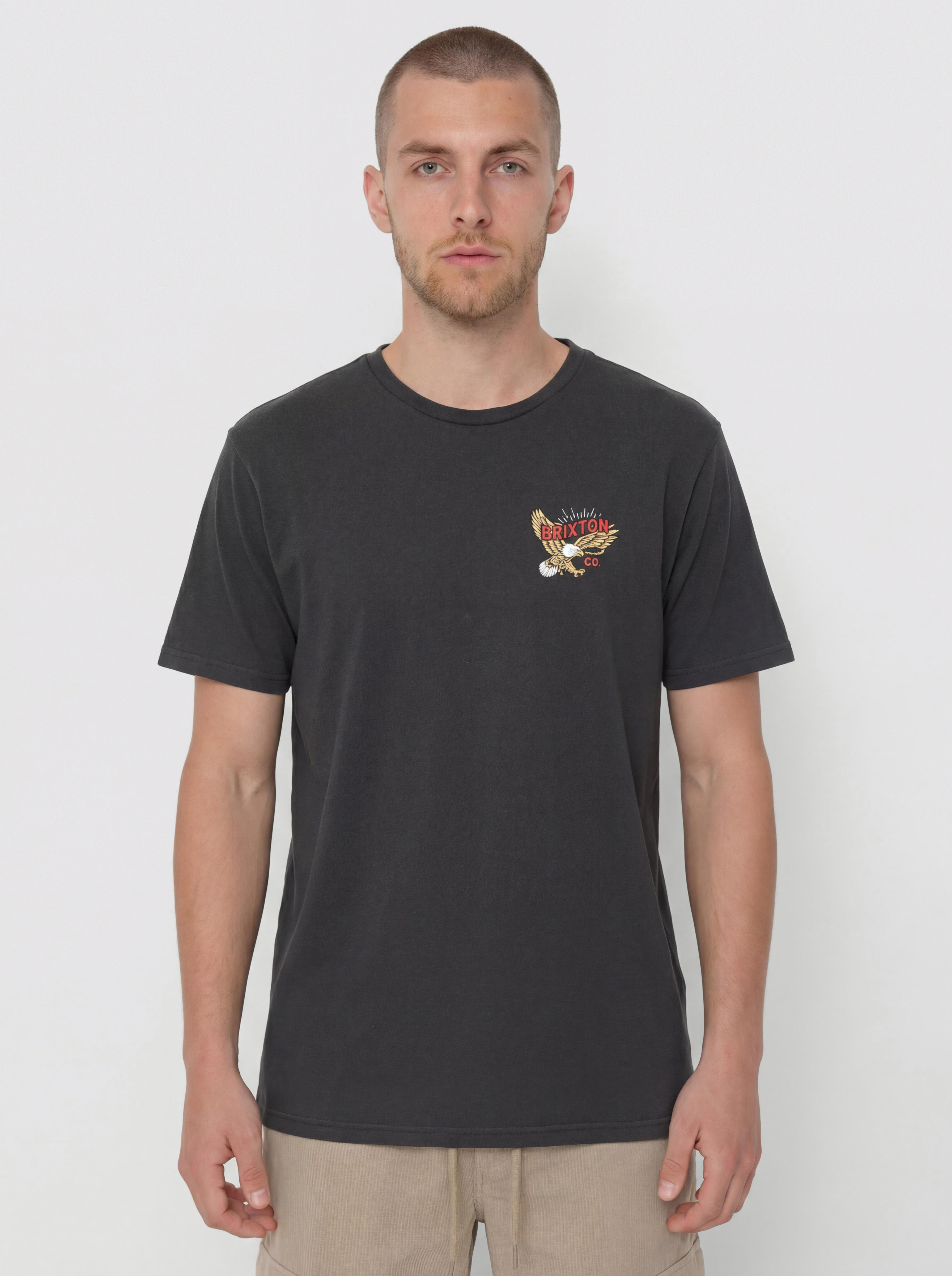 Tričko Brixton Keller Stt (black worn wash)