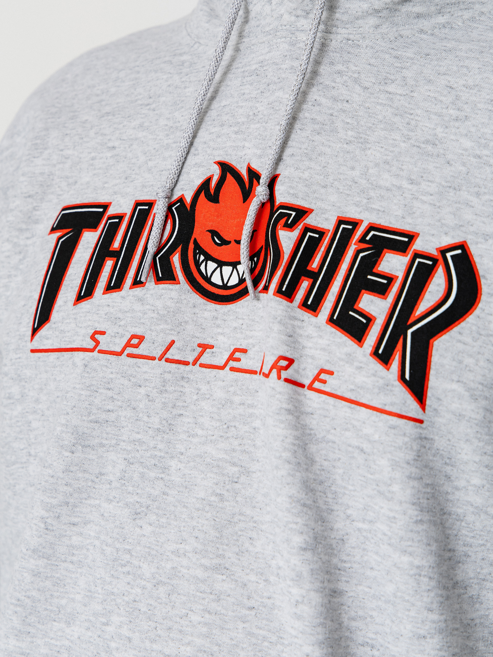 Mikina s kapucí Thrasher x Spitfire Big Head Outline HD (ash)