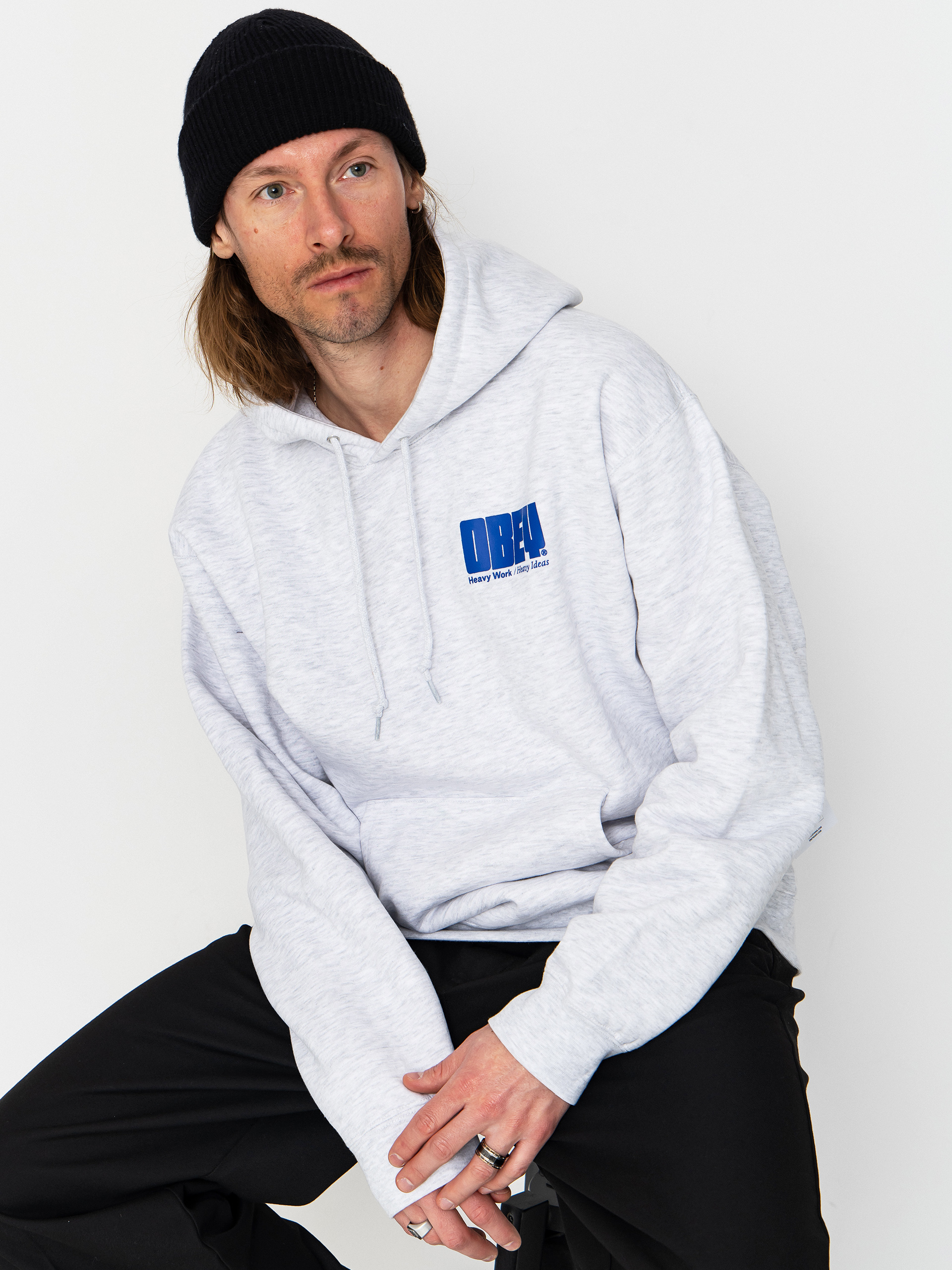 Mikina s kapucí OBEY Heavy Ideas HD (ash grey)