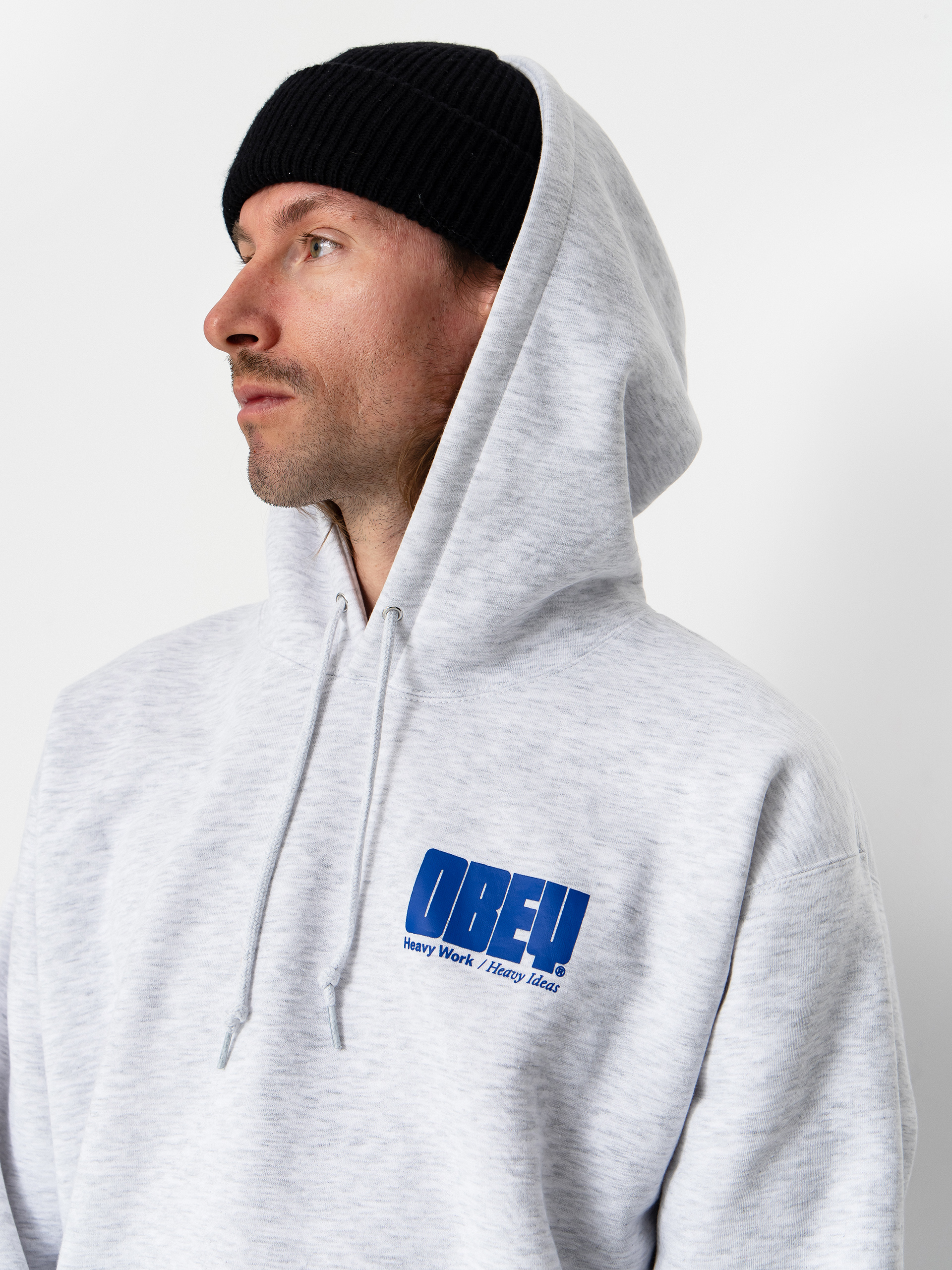 Mikina s kapucí OBEY Heavy Ideas HD (ash grey)