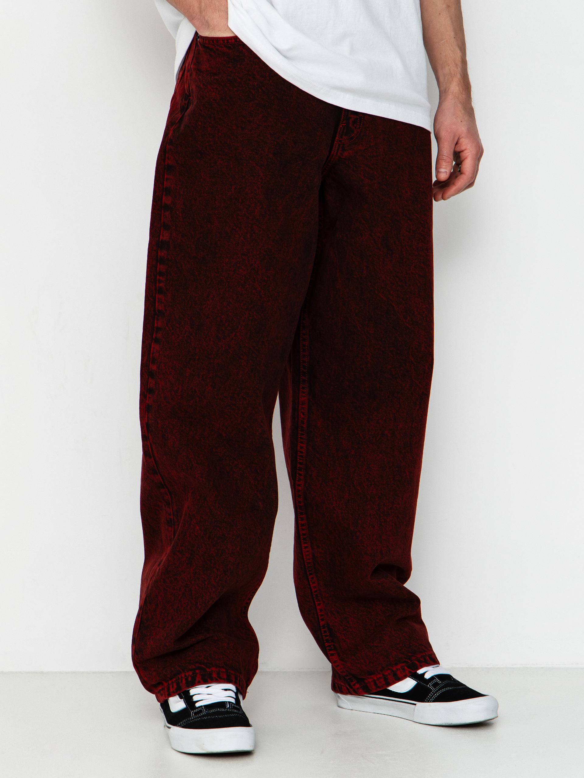 Kalhoty Vans Check 5 Baggy Acid Overdyed Denim (racing red)