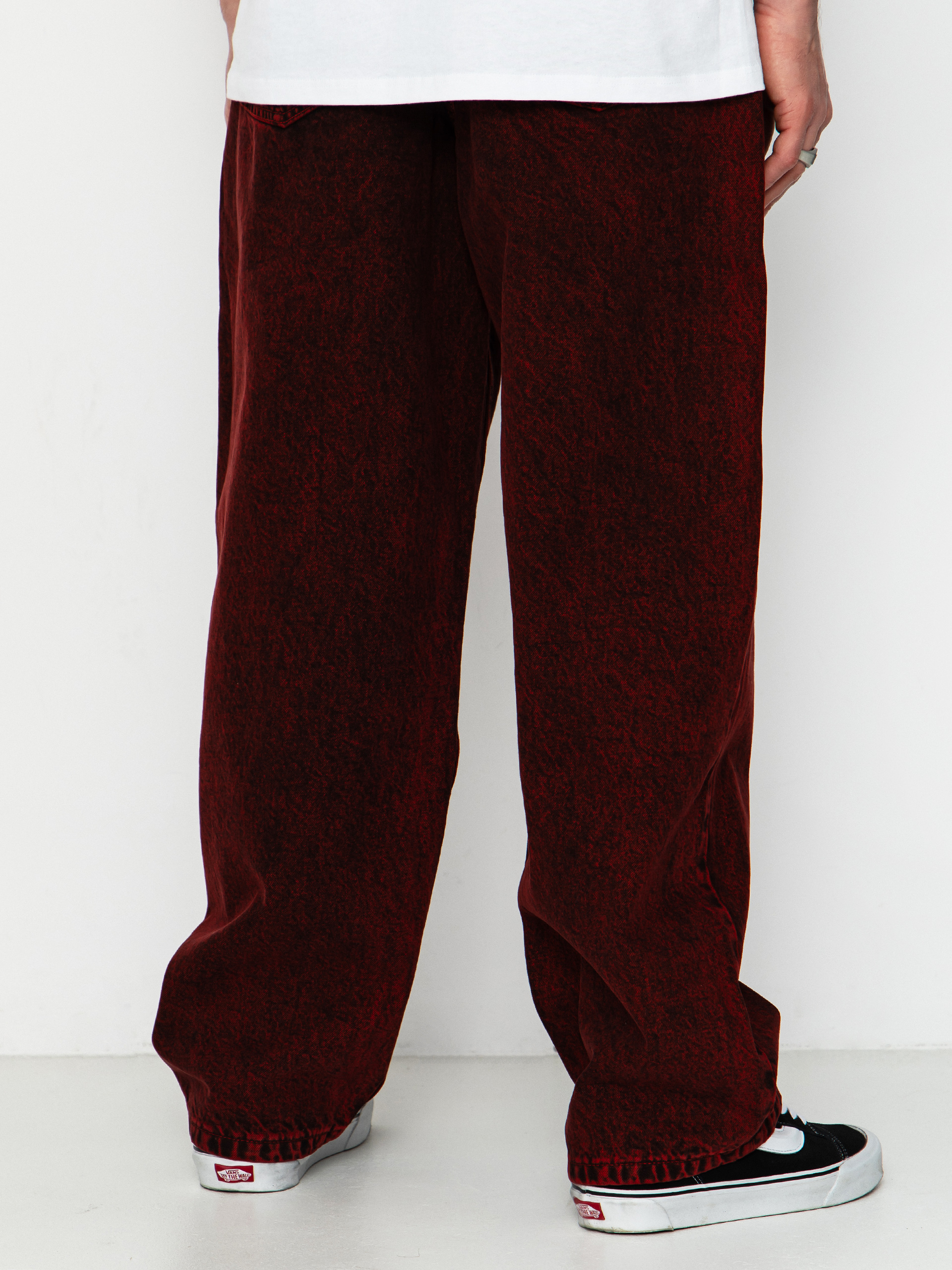 Kalhoty Vans Check 5 Baggy Acid Overdyed Denim (racing red)