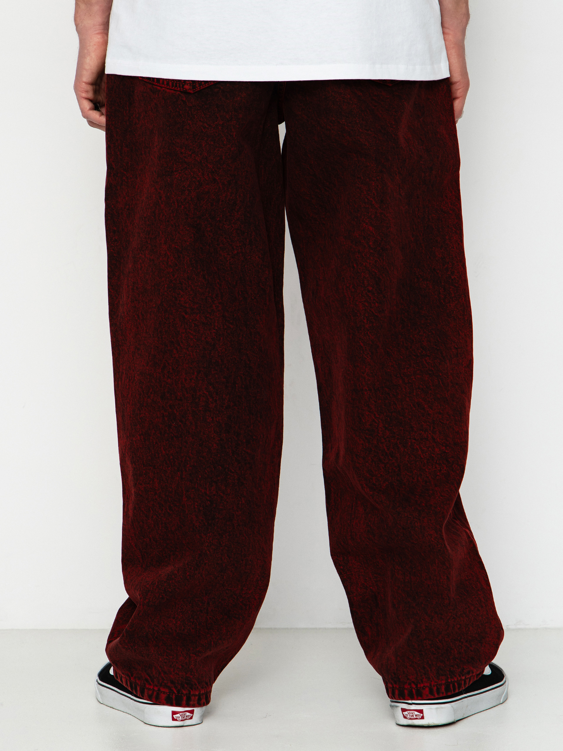 Kalhoty Vans Check 5 Baggy Acid Overdyed Denim (racing red)