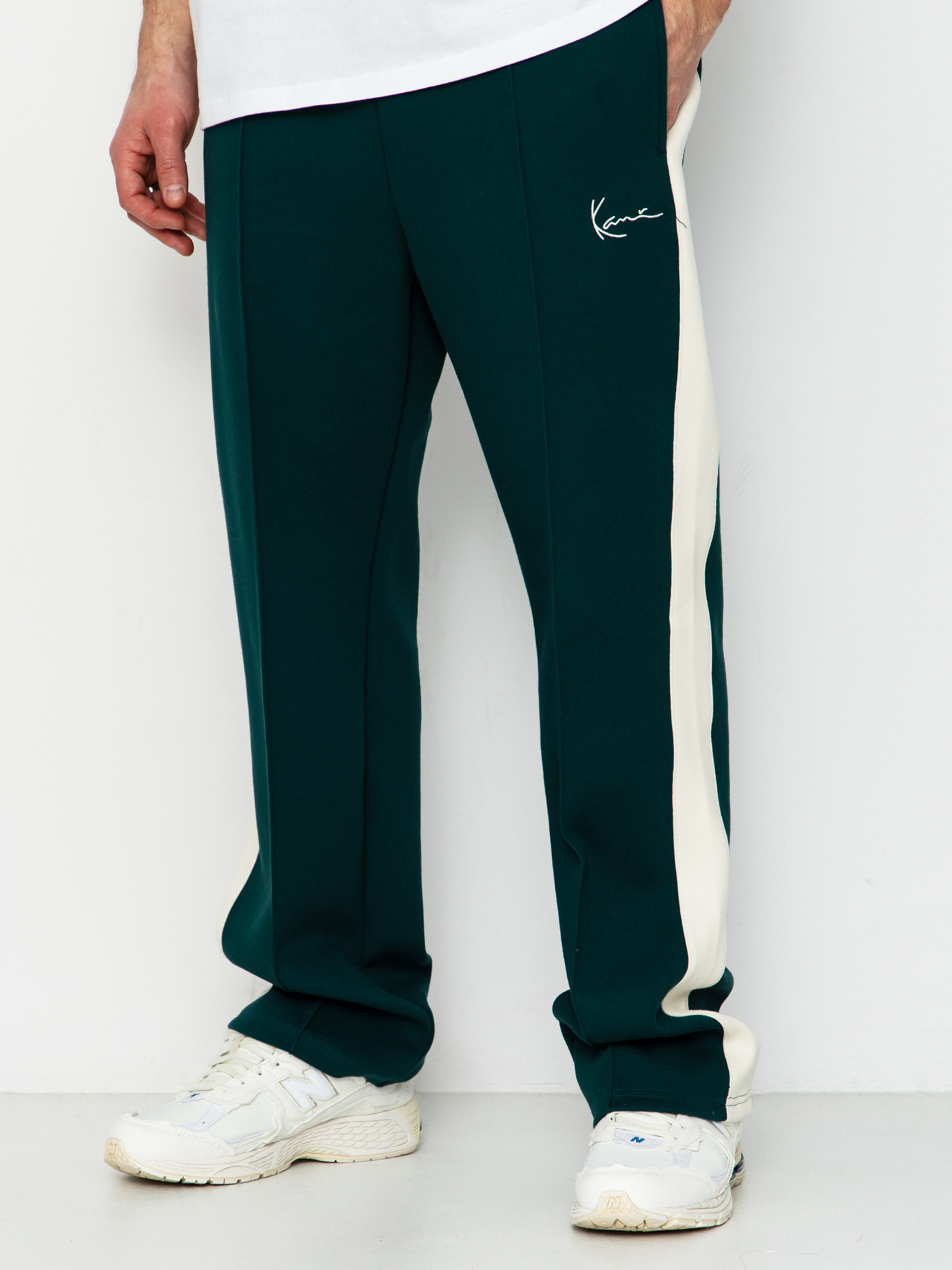 Kalhoty Karl Kani Signature Sidestripe Pique (green)