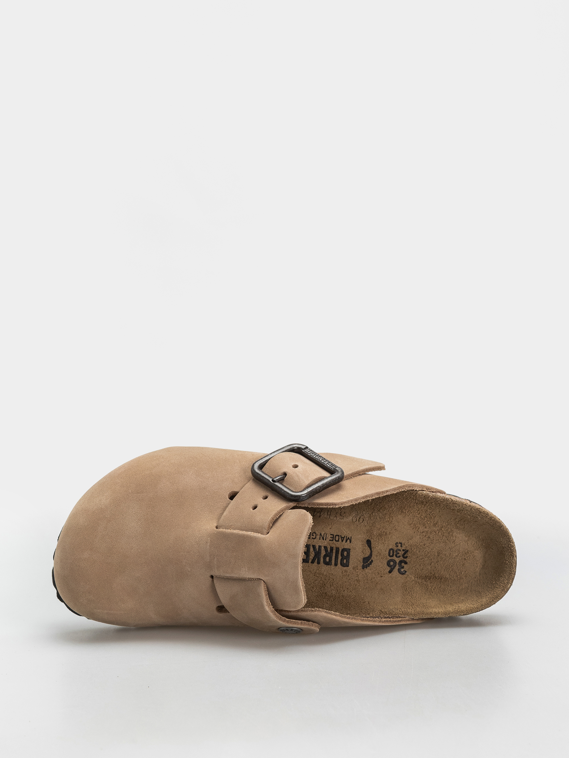 Plážovky Birkenstock Boston Wire Buckle Nubuck Leather Narrow (sandcastle)