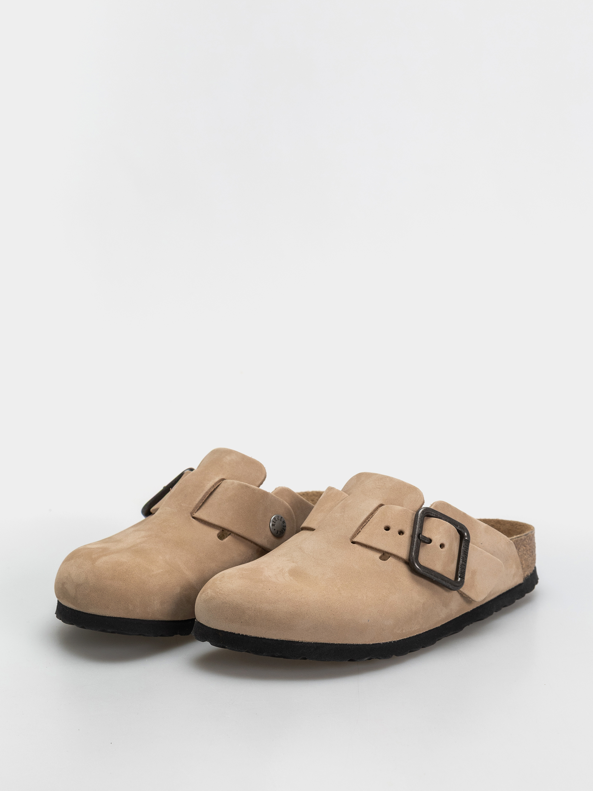 Plážovky Birkenstock Boston Wire Buckle Nubuck Leather Narrow (sandcastle)