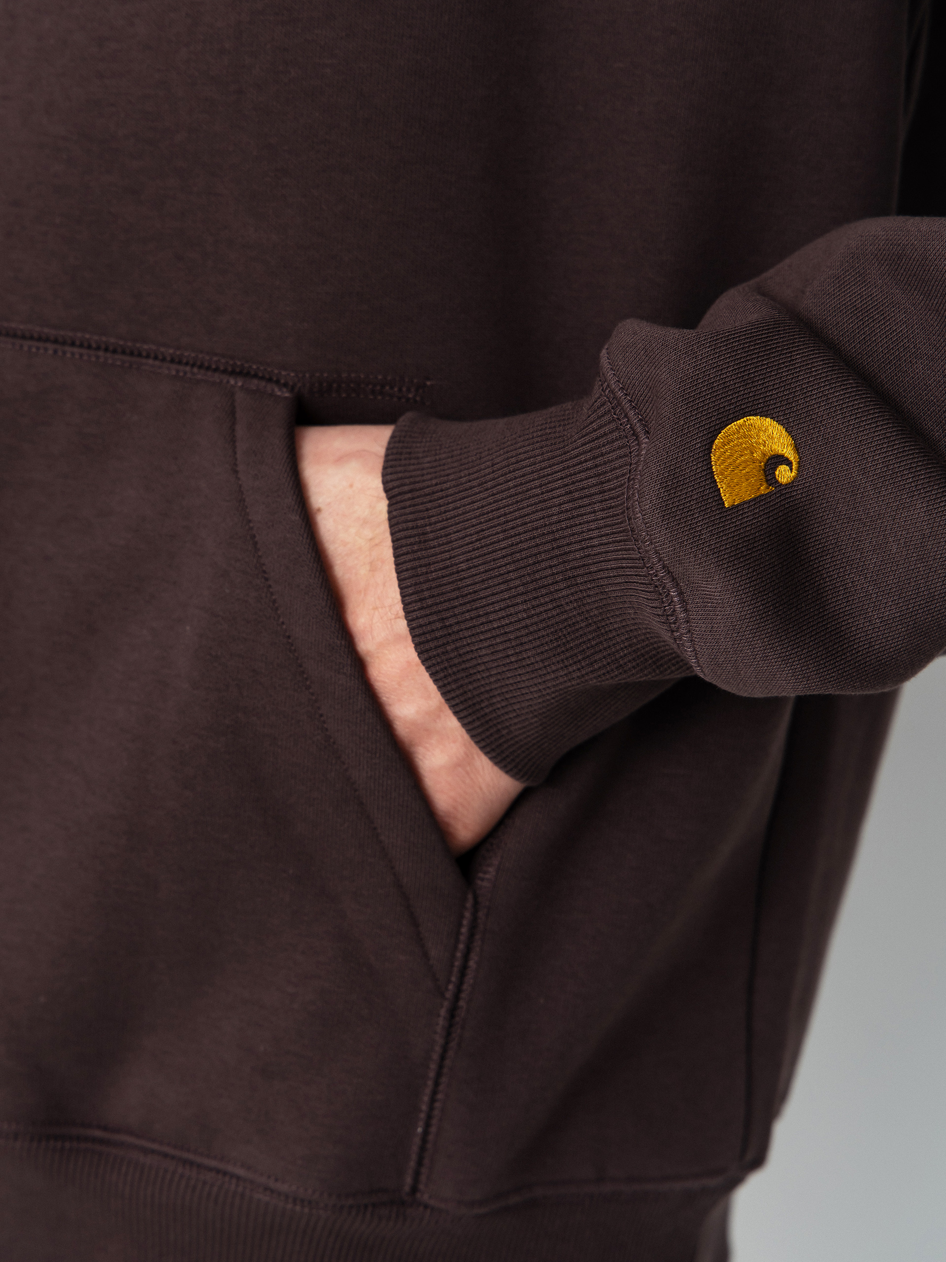 Mikina s kapucí Carhartt WIP Chase HD (shale/gold)
