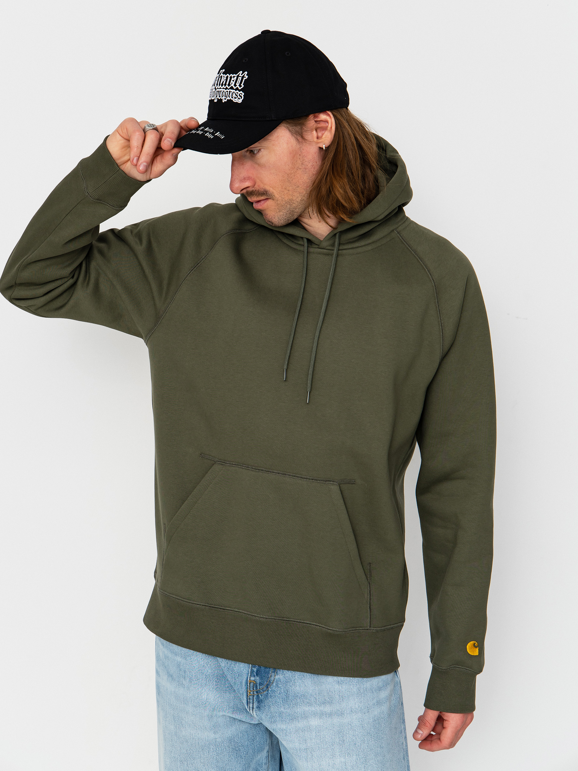 Mikina s kapucu00ed Carhartt WIP Chase HD (leaf/gold)
