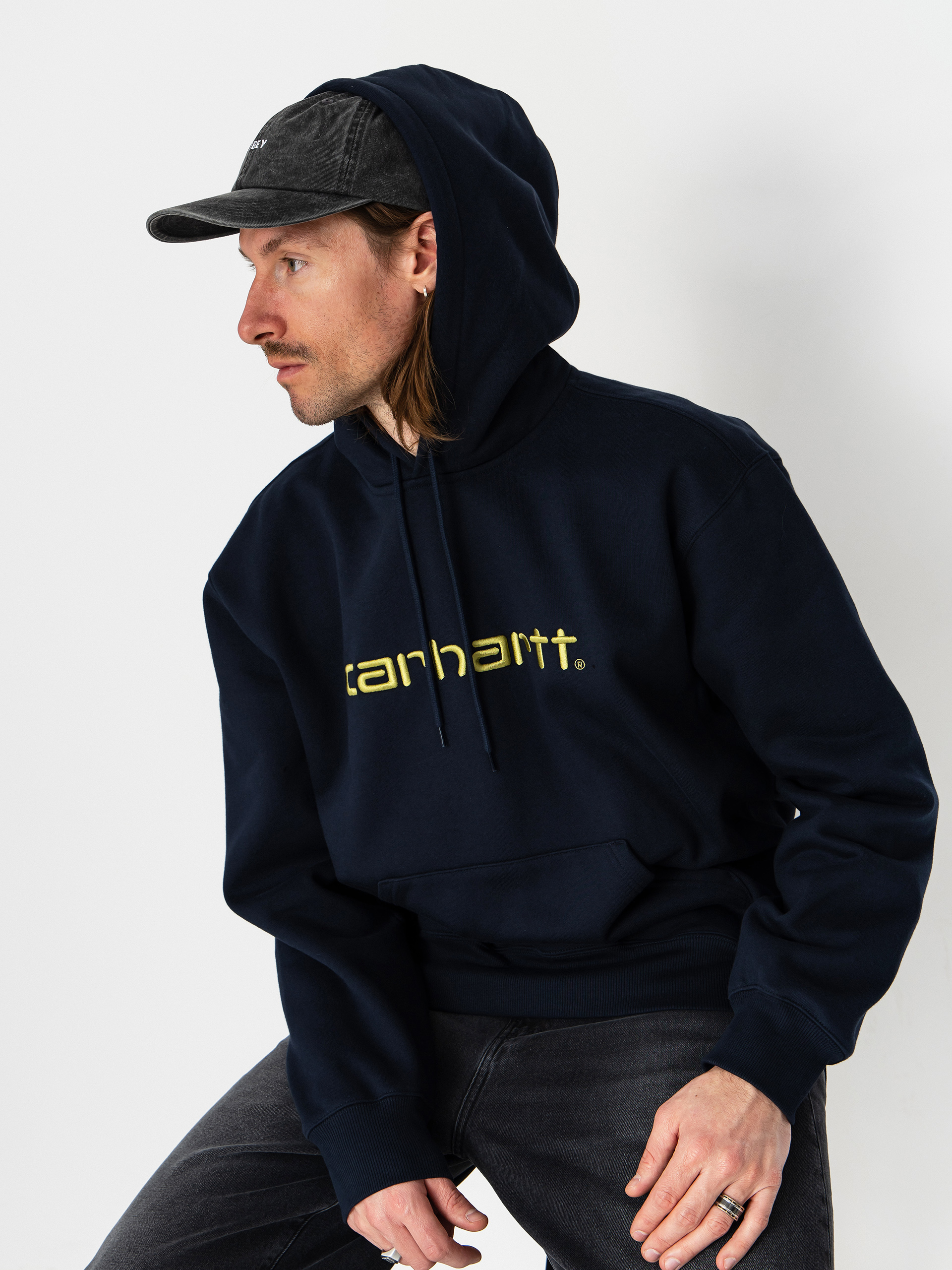 Mikina s kapucí Carhartt WIP Carhartt HD (deep night/gentle green)