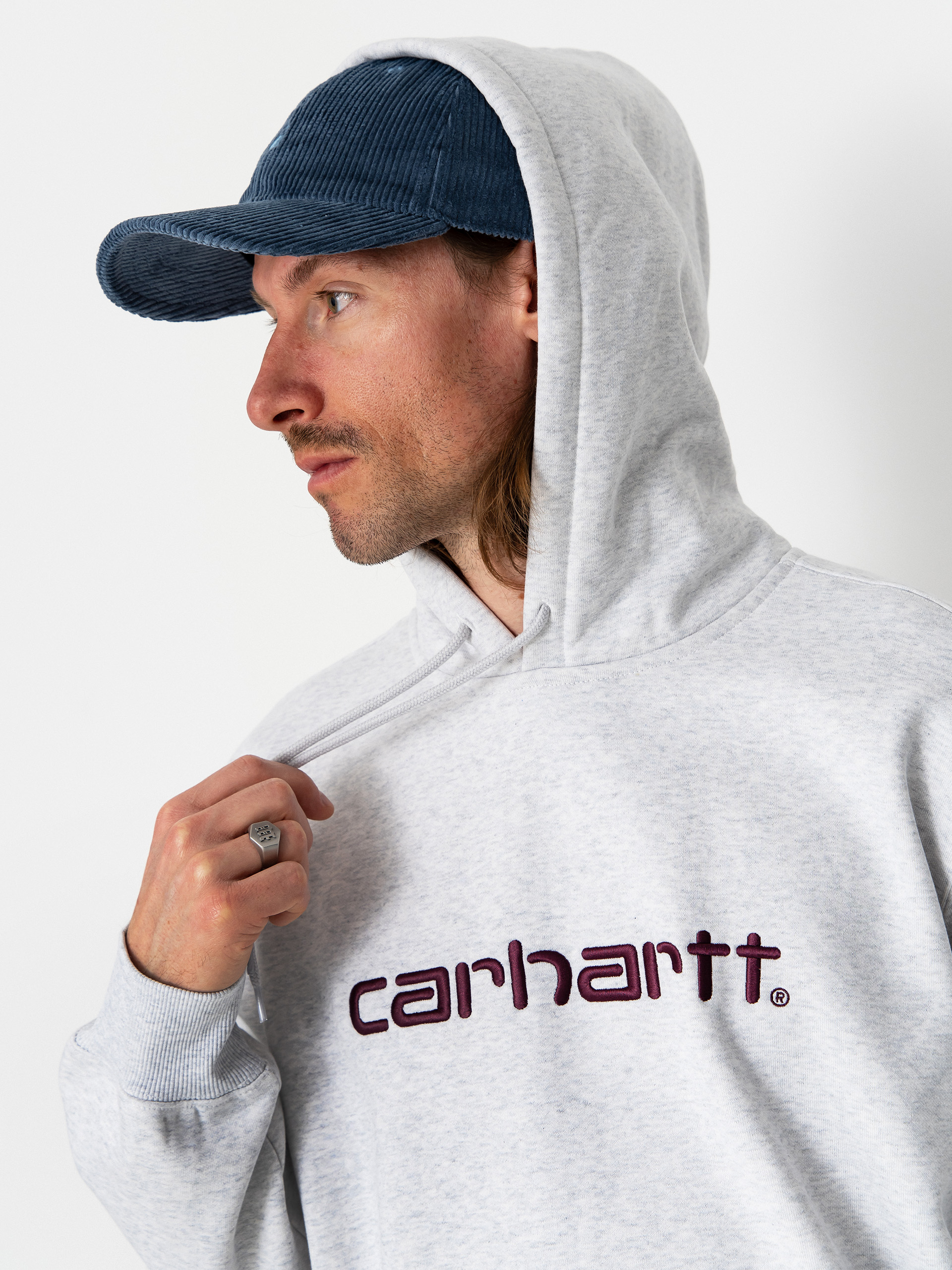 Mikina s kapucí Carhartt WIP Carhartt HD (ash heather/cozy purple)