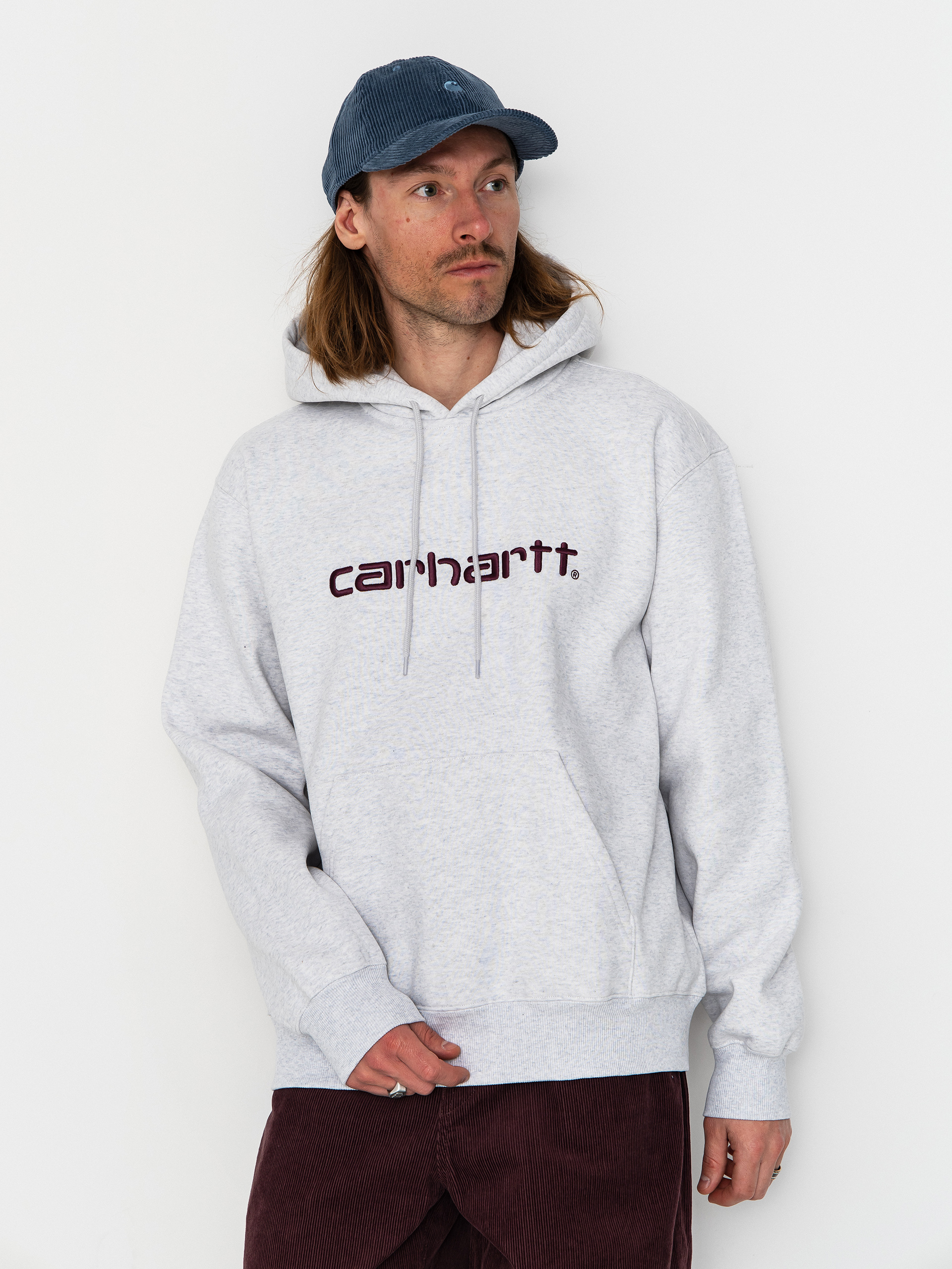 Mikina s kapucí Carhartt WIP Carhartt HD (ash heather/cozy purple)