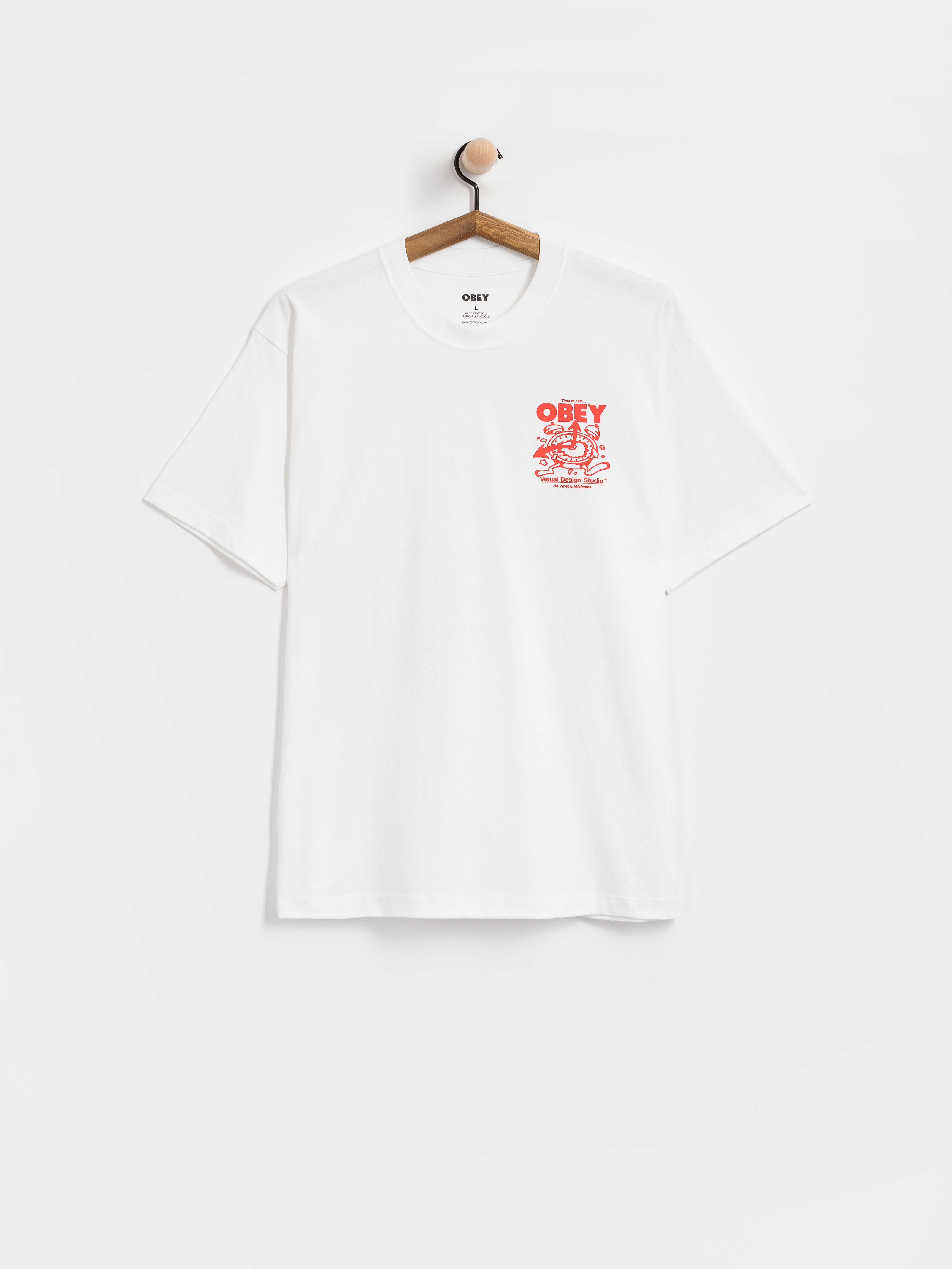 Tričko OBEY Time To Call Obey (white)