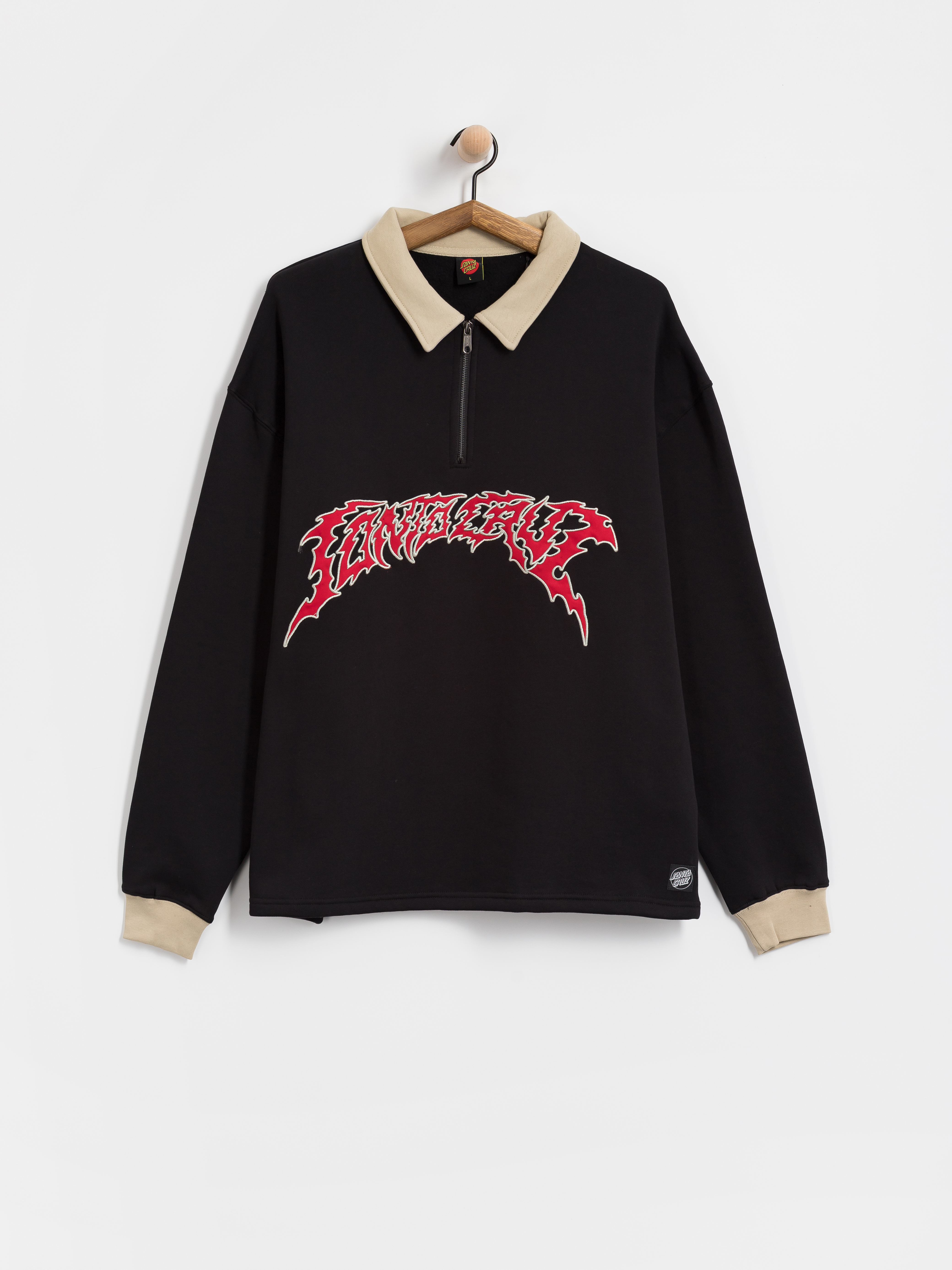 Mikina Santa Cruz Out Of Time Strip 1/4 Zip (black)