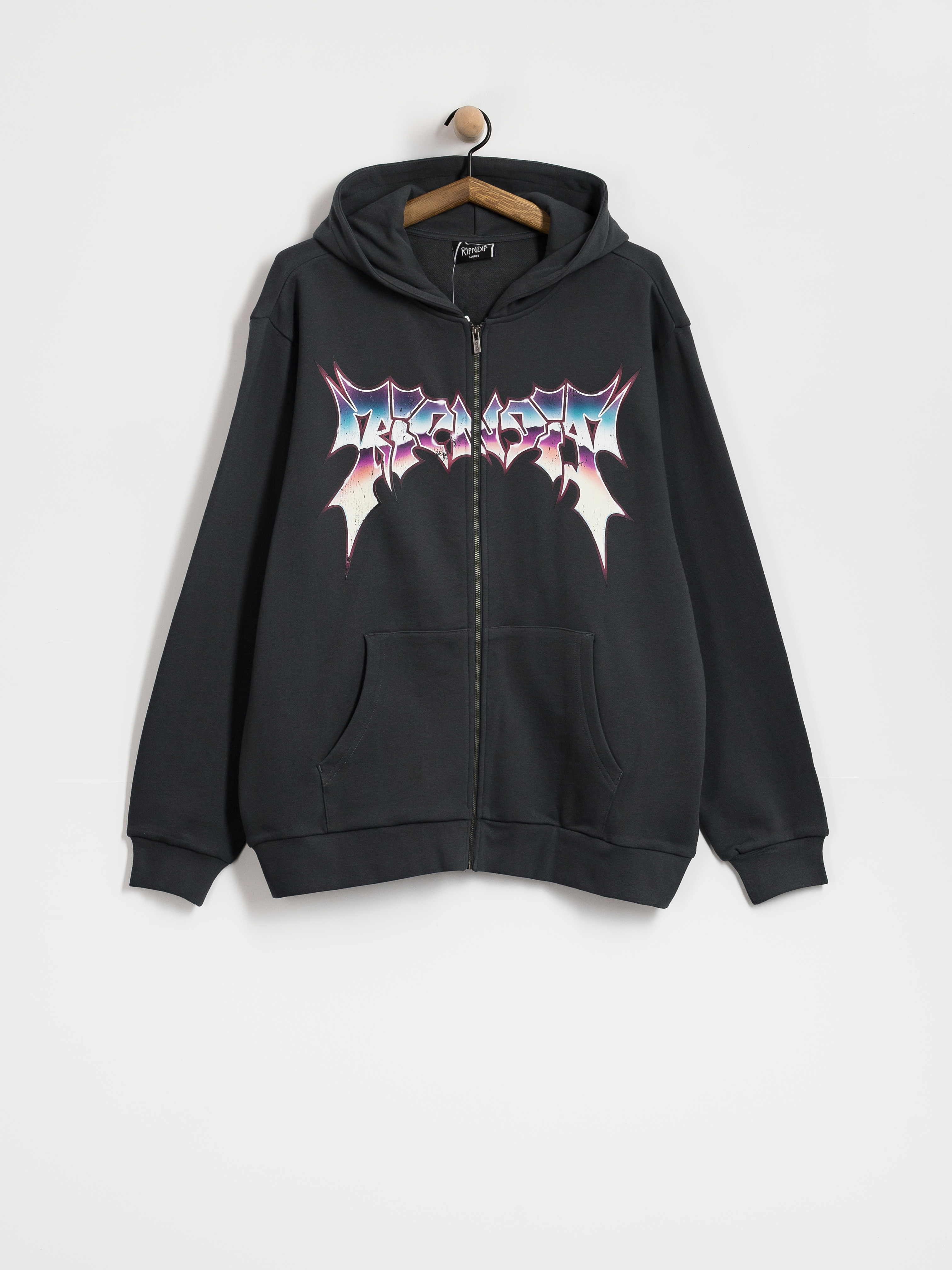 Mikina s kapucí RipNDip Noid ZHD (charcoal wash)