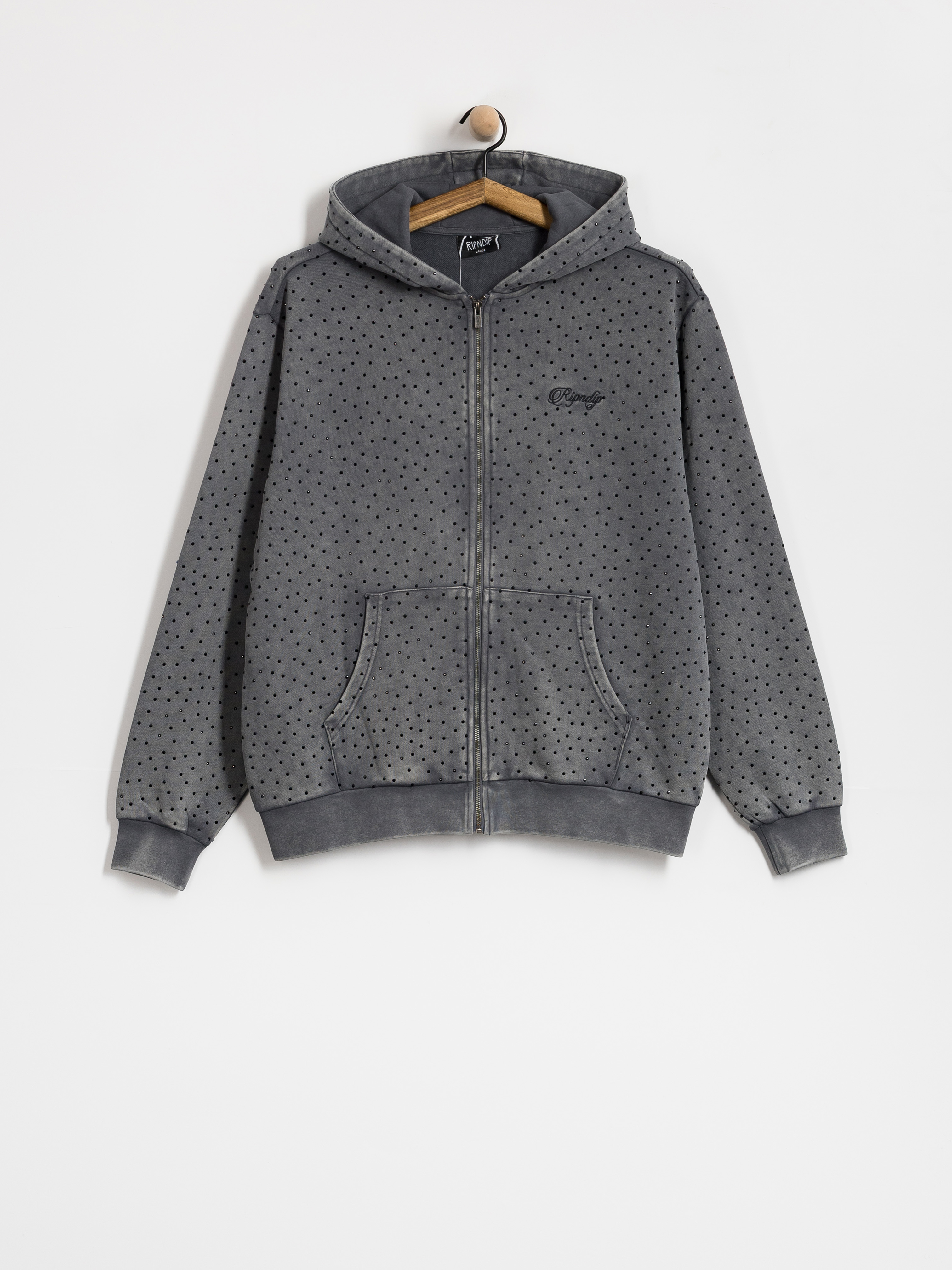 Mikina s kapucí RipNDip Ripngems ZHD (charcoal wash)