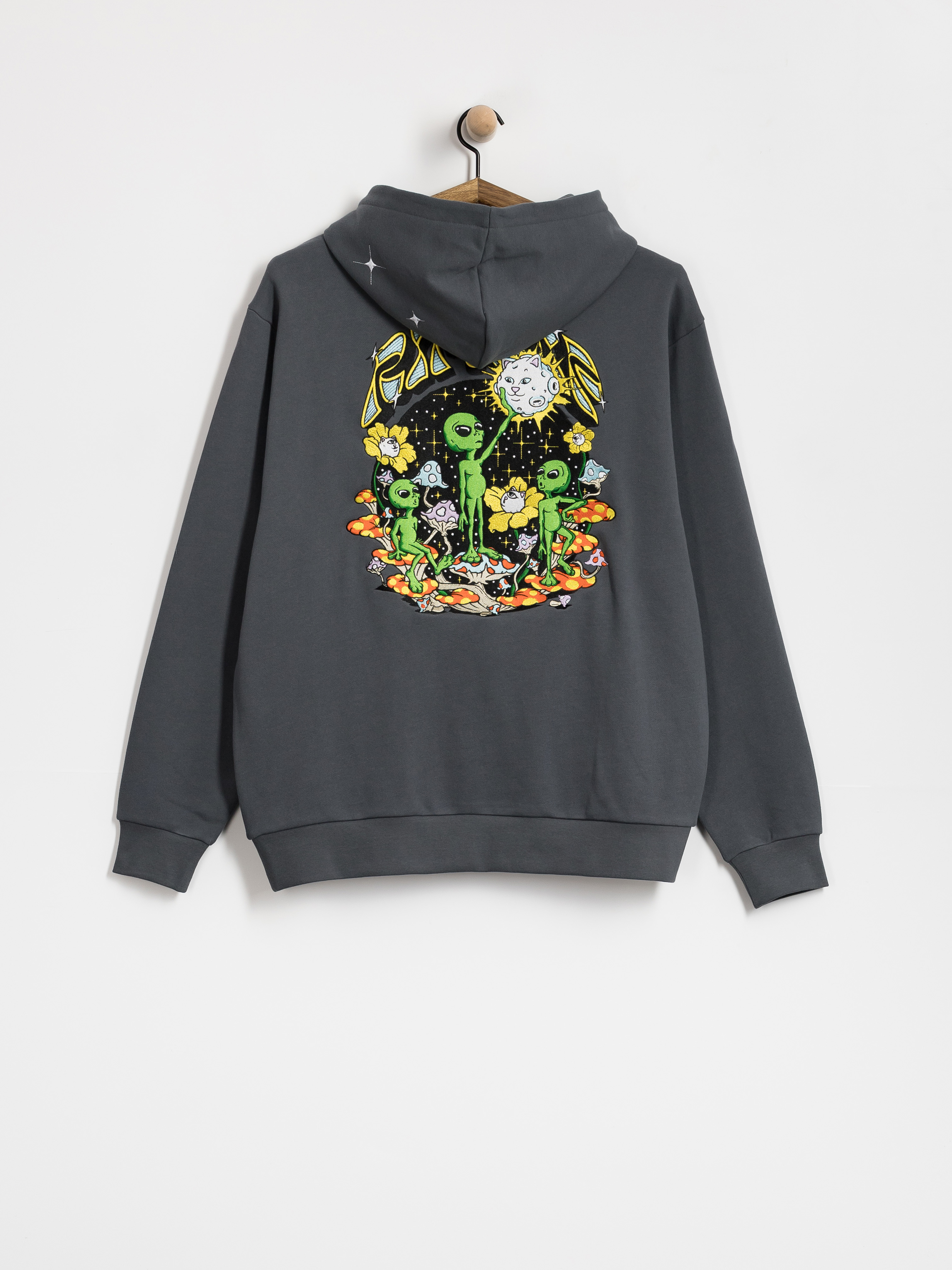 Mikina s kapucí RipNDip Find Ur Way Home Double Hood HD (charcoal mineral wash)