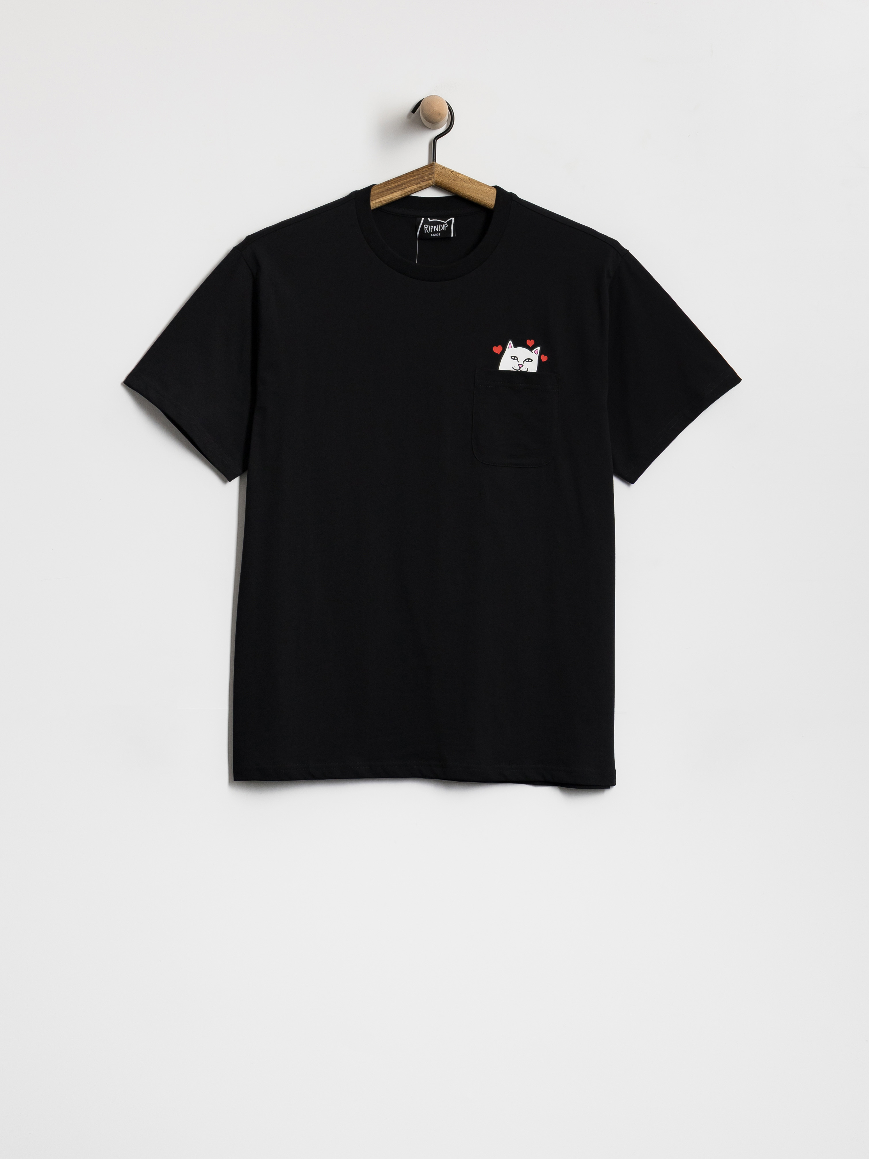 Tričko RipNDip Nermal Loves Pocket (black wash)