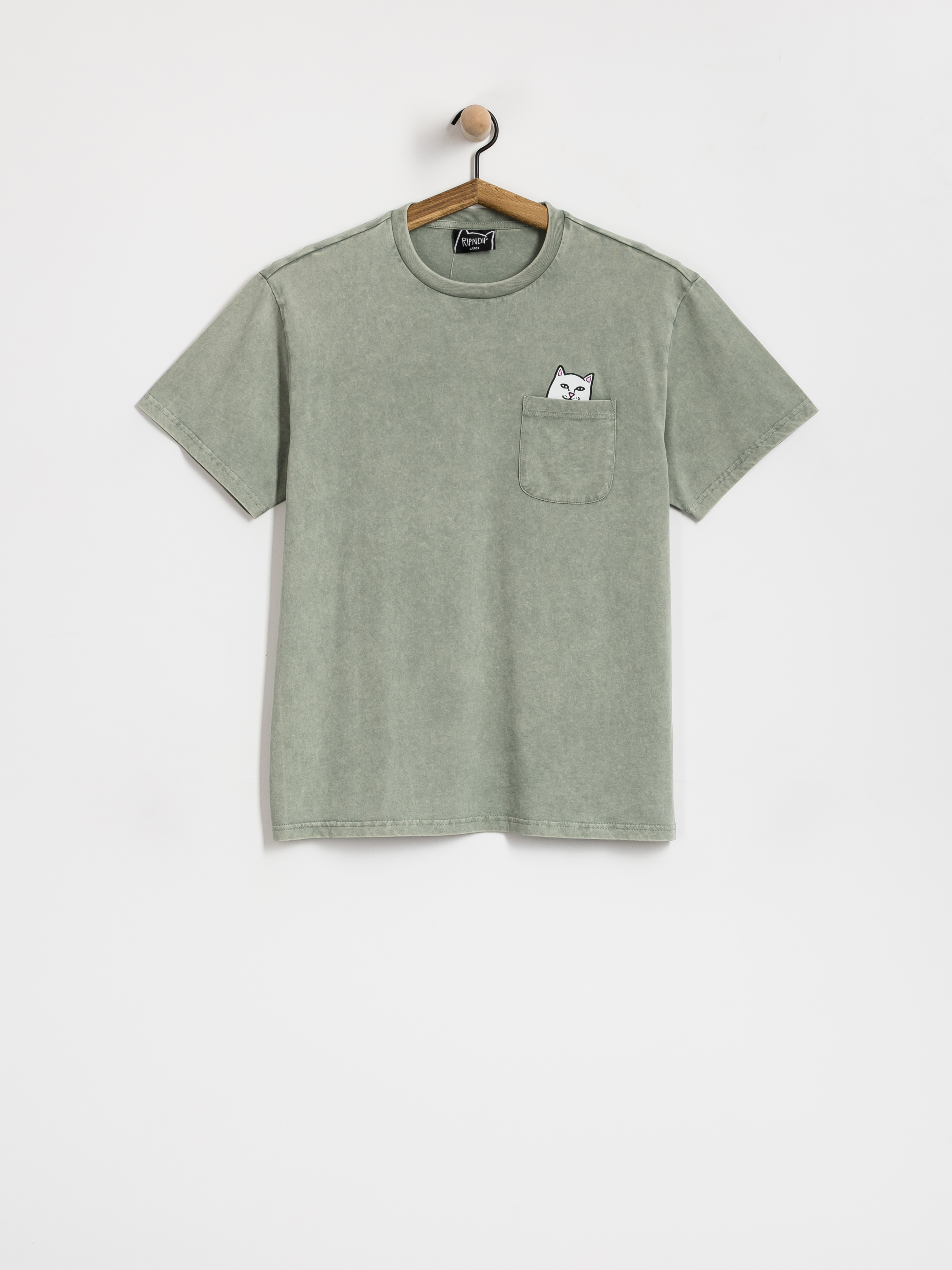 Tričko RipNDip Lord Nermal Vintage Pocket (sage vintage wash)