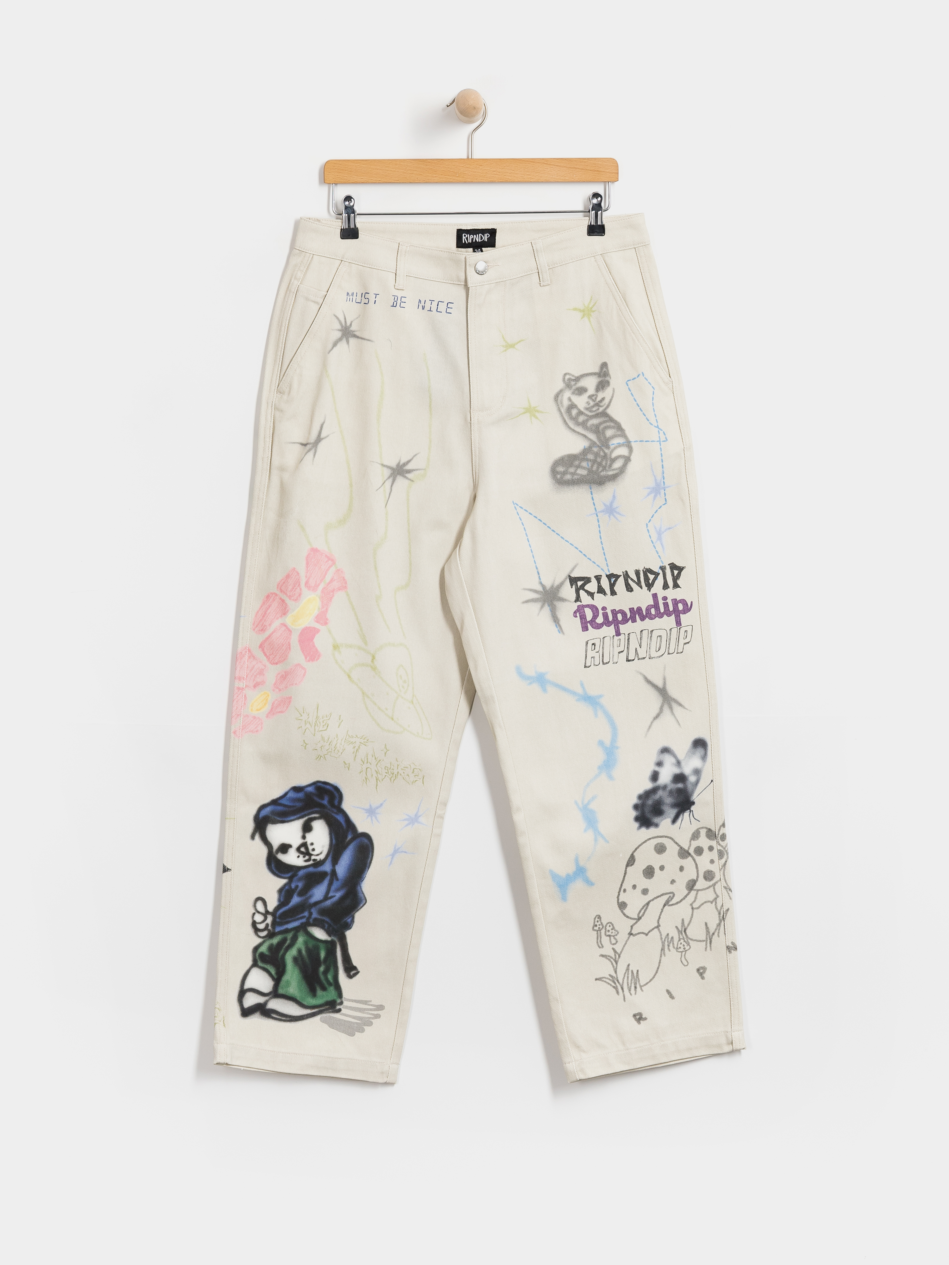 Kalhoty RipNDip Goosebumps Wide Fit (bone)