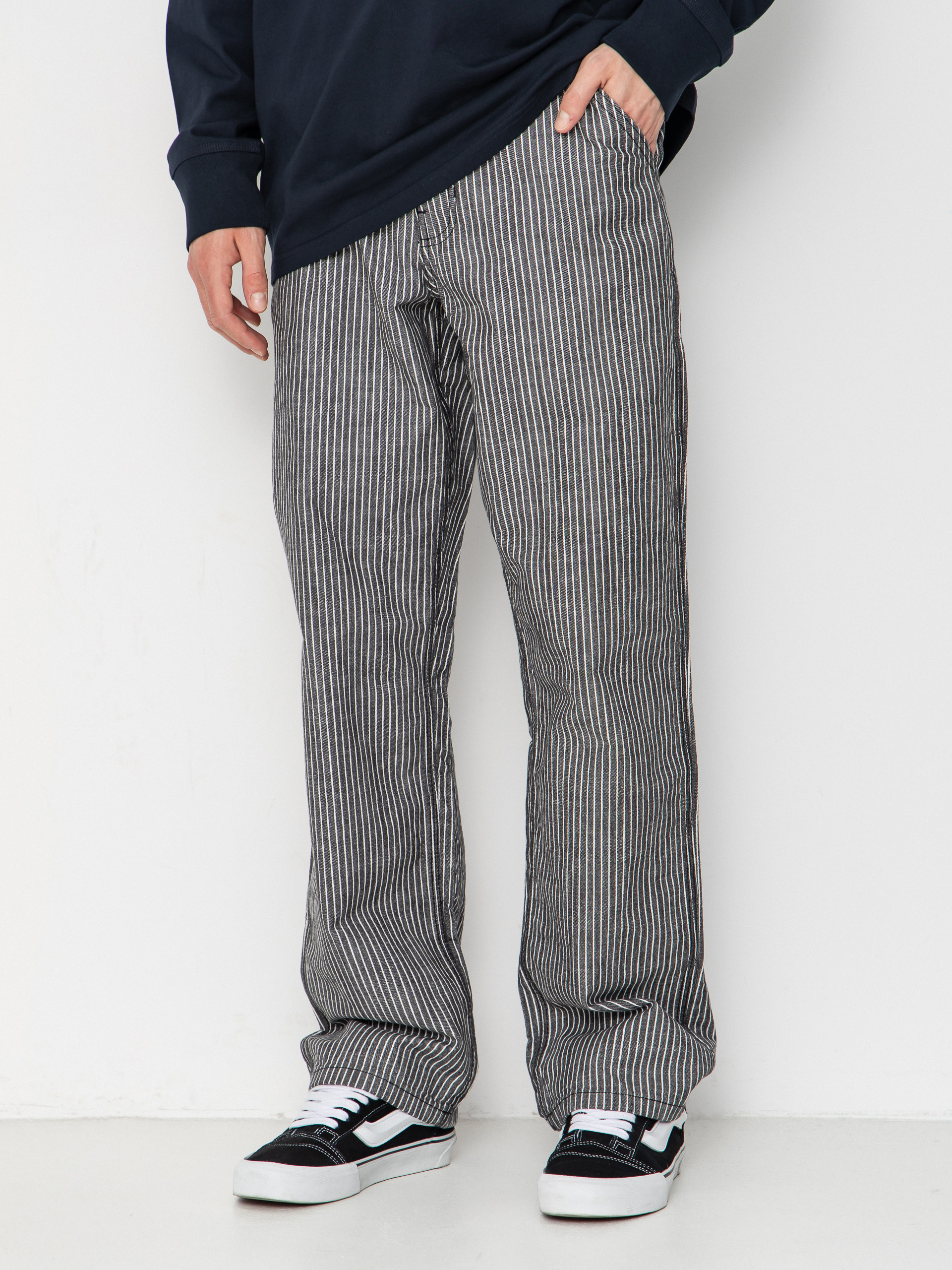 Kalhoty Vans Chore Loose Stripe Denim (black/white)