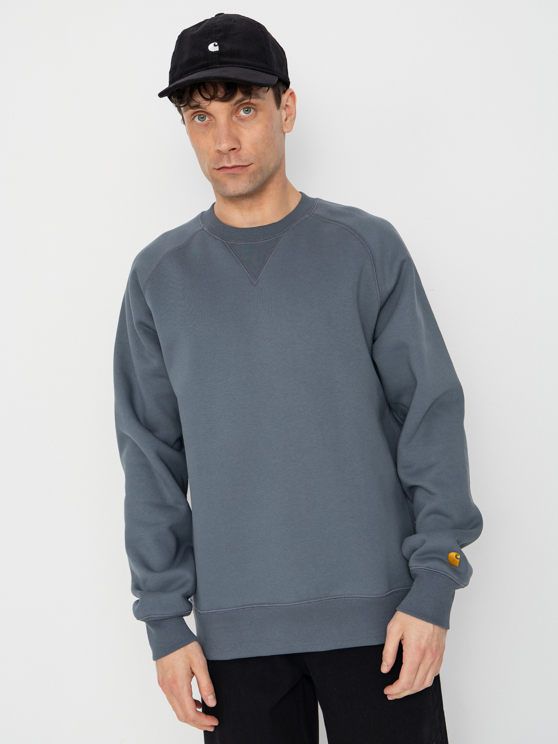 Mikina Carhartt WIP Chase (cozy blue/gold)