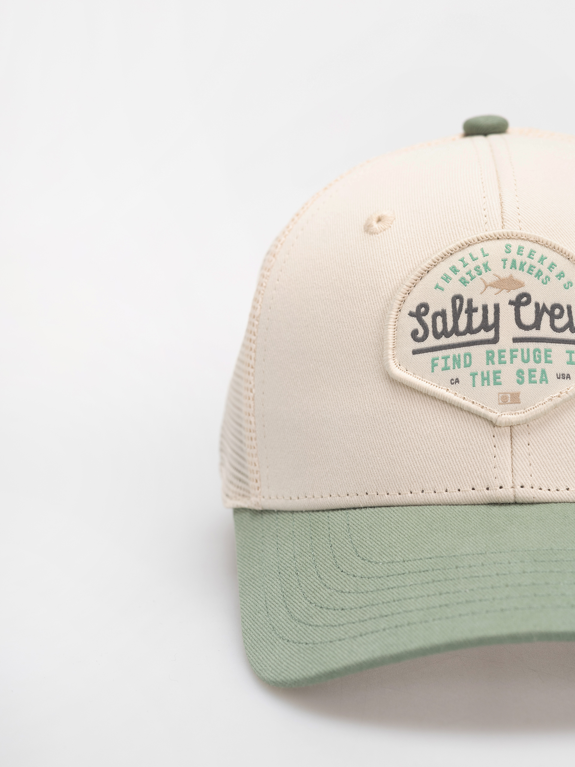 Kšiltovka  Salty Crew Border Trucker (off white/mid green)