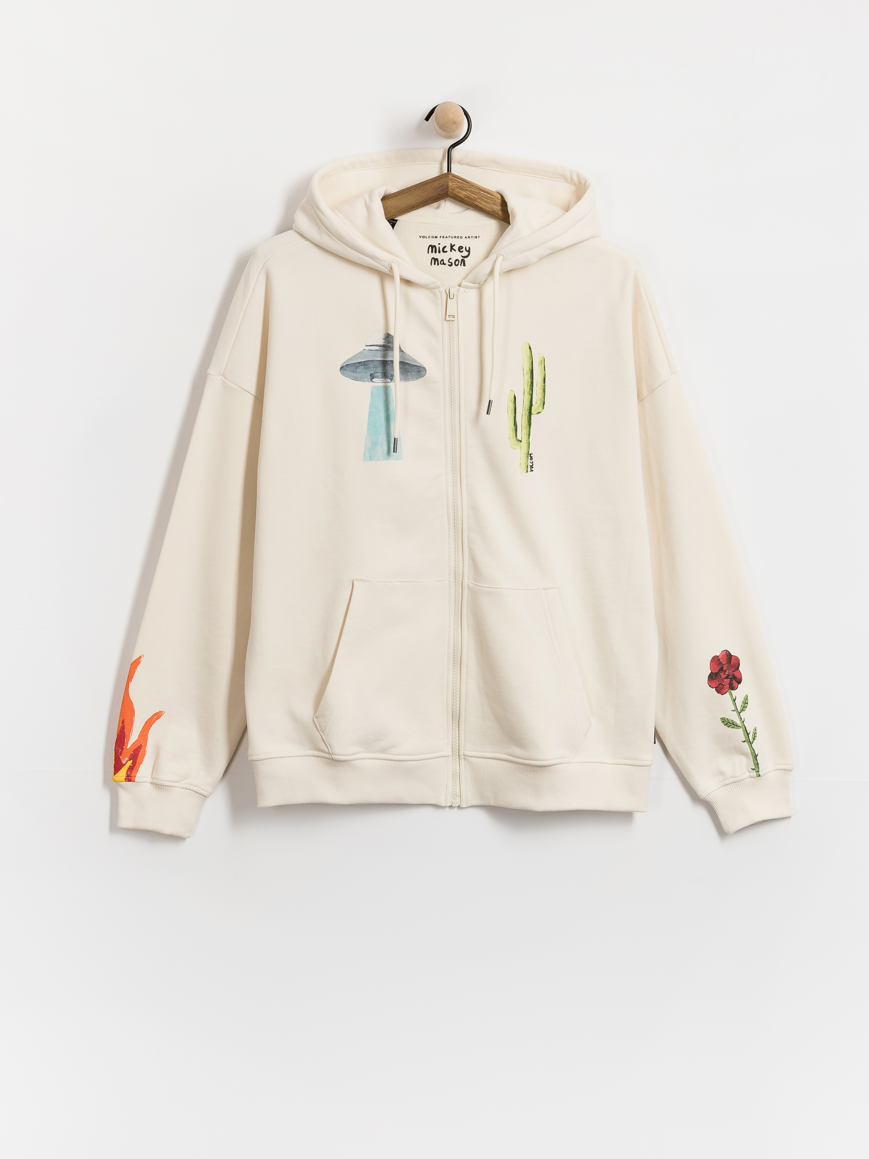 Mikina s kapucí Volcom Fa Mickey Mason ZHD Wmn (off white)