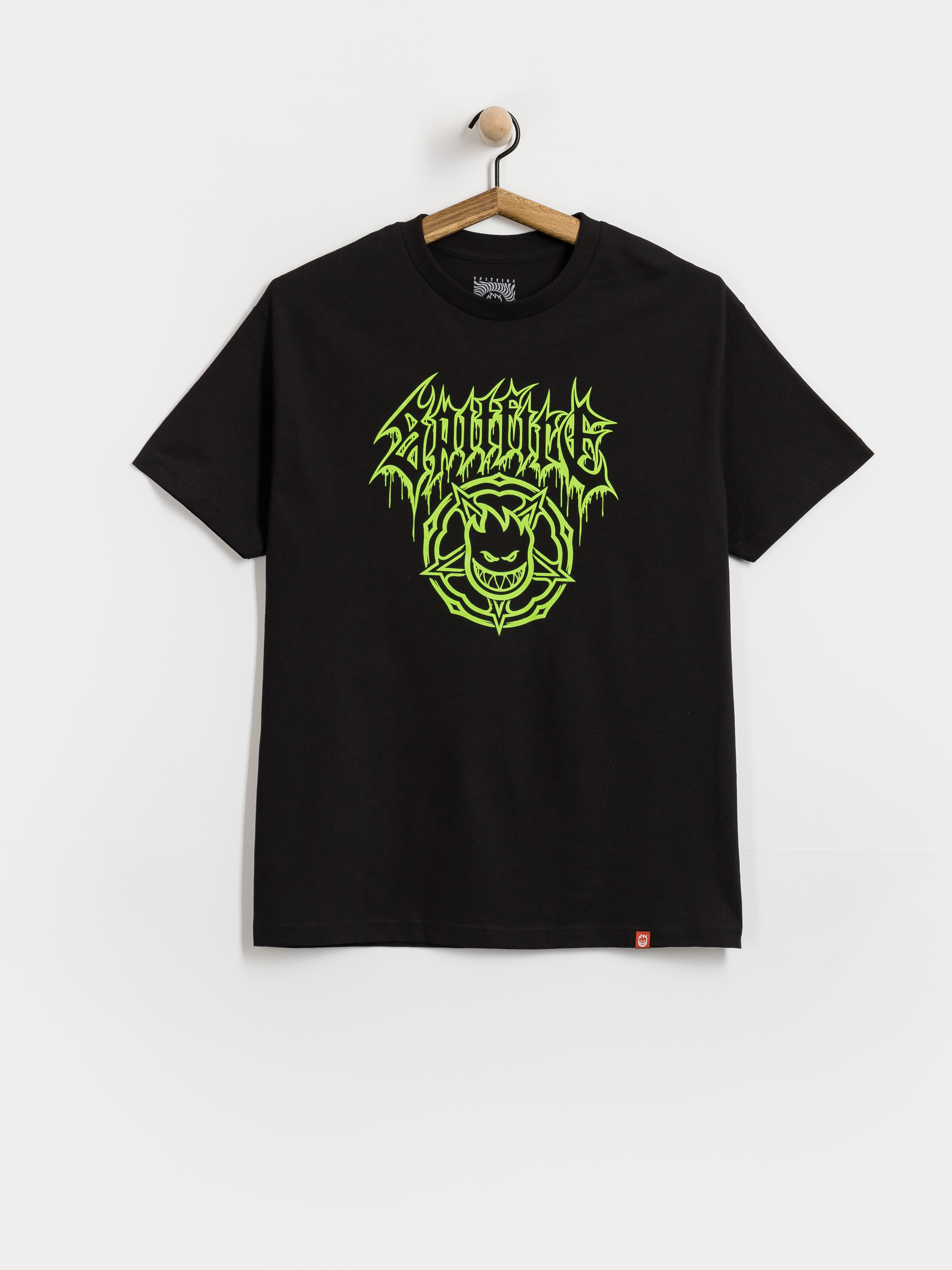 Tričko Spitfire Basic Pentagram Drip (black w/green print)