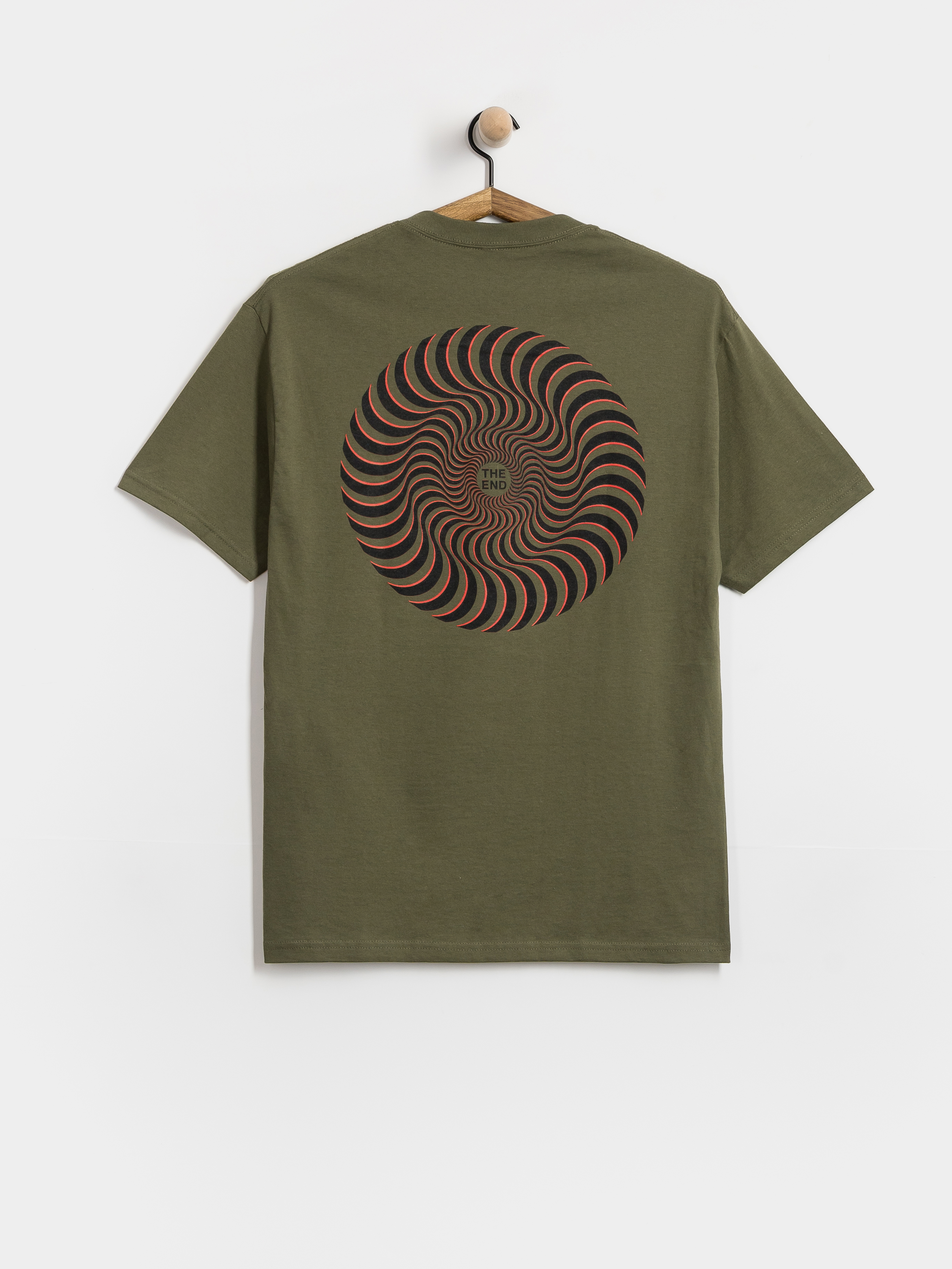 Tričko Spitfire Classic Swirl Overlay (military green w/black red prints)