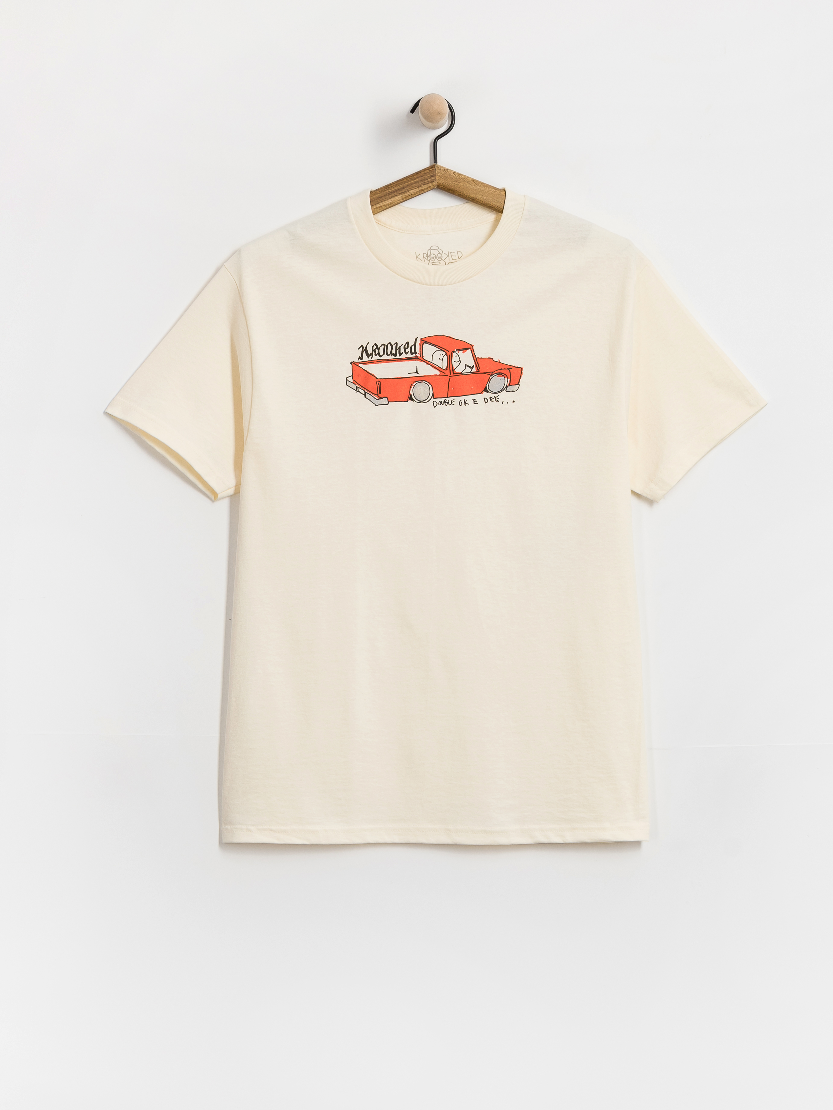 Tričko Krooked Double Ok (cream w/multi color print)