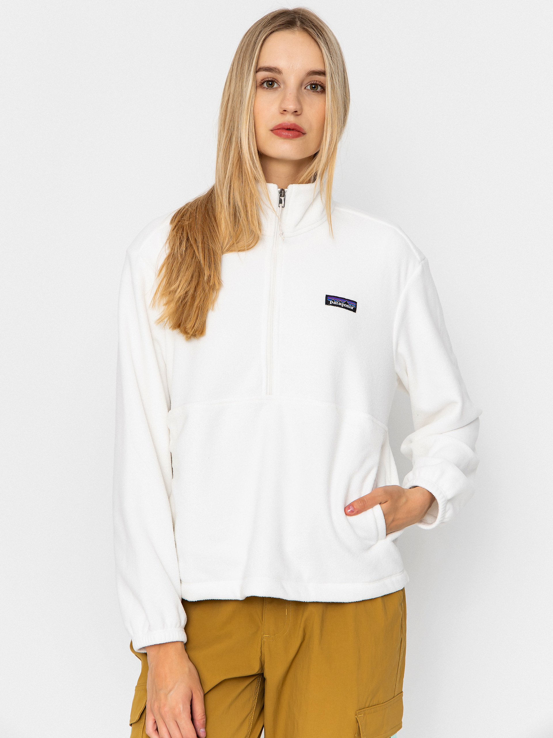Fleecová mikina Patagonia Micro D 1/2 Zip Wmn (birch white)
