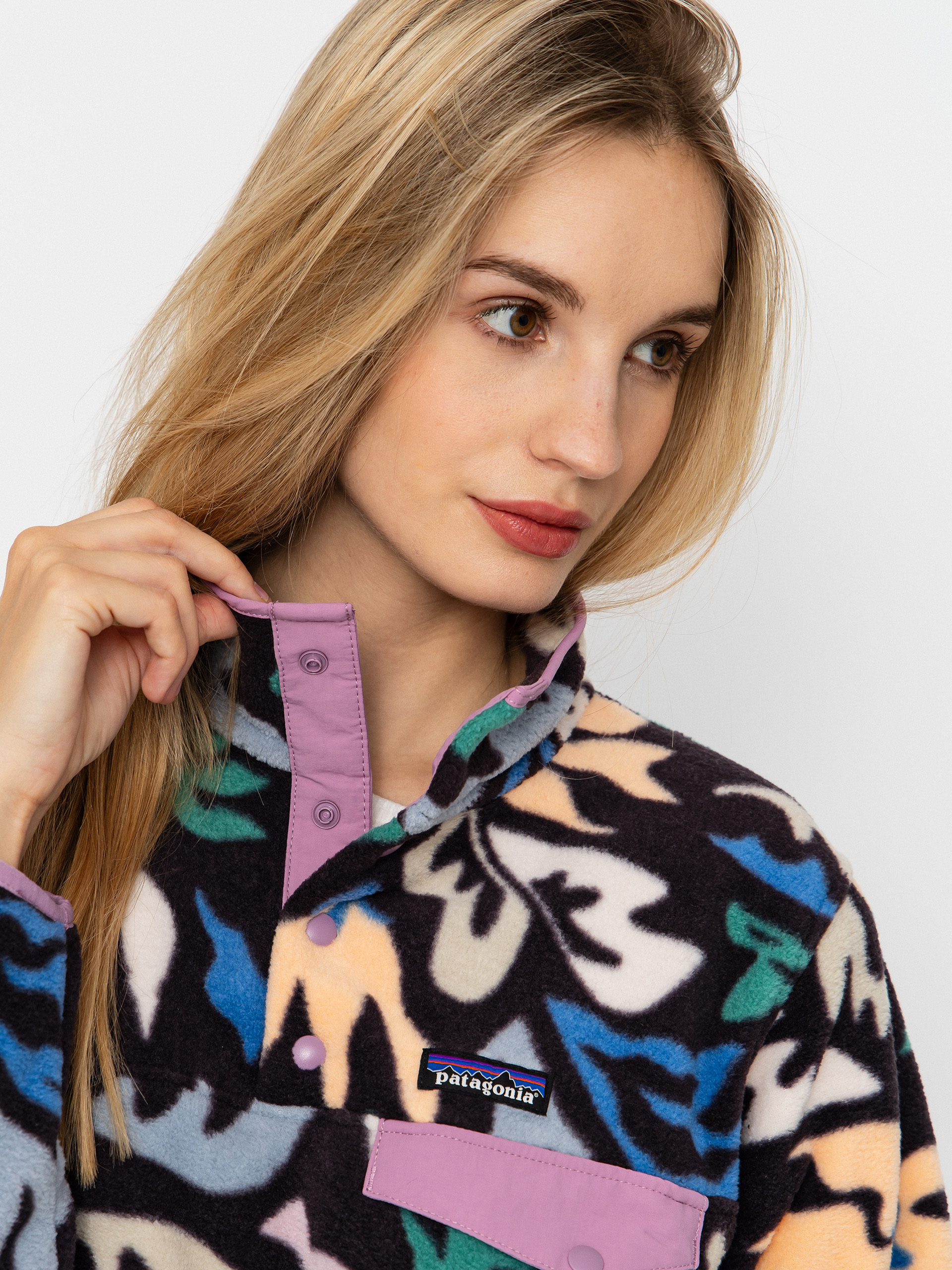 Dámský Fleecová mikina Patagonia Lightweight Synchilla Snap T (kaleido/black)