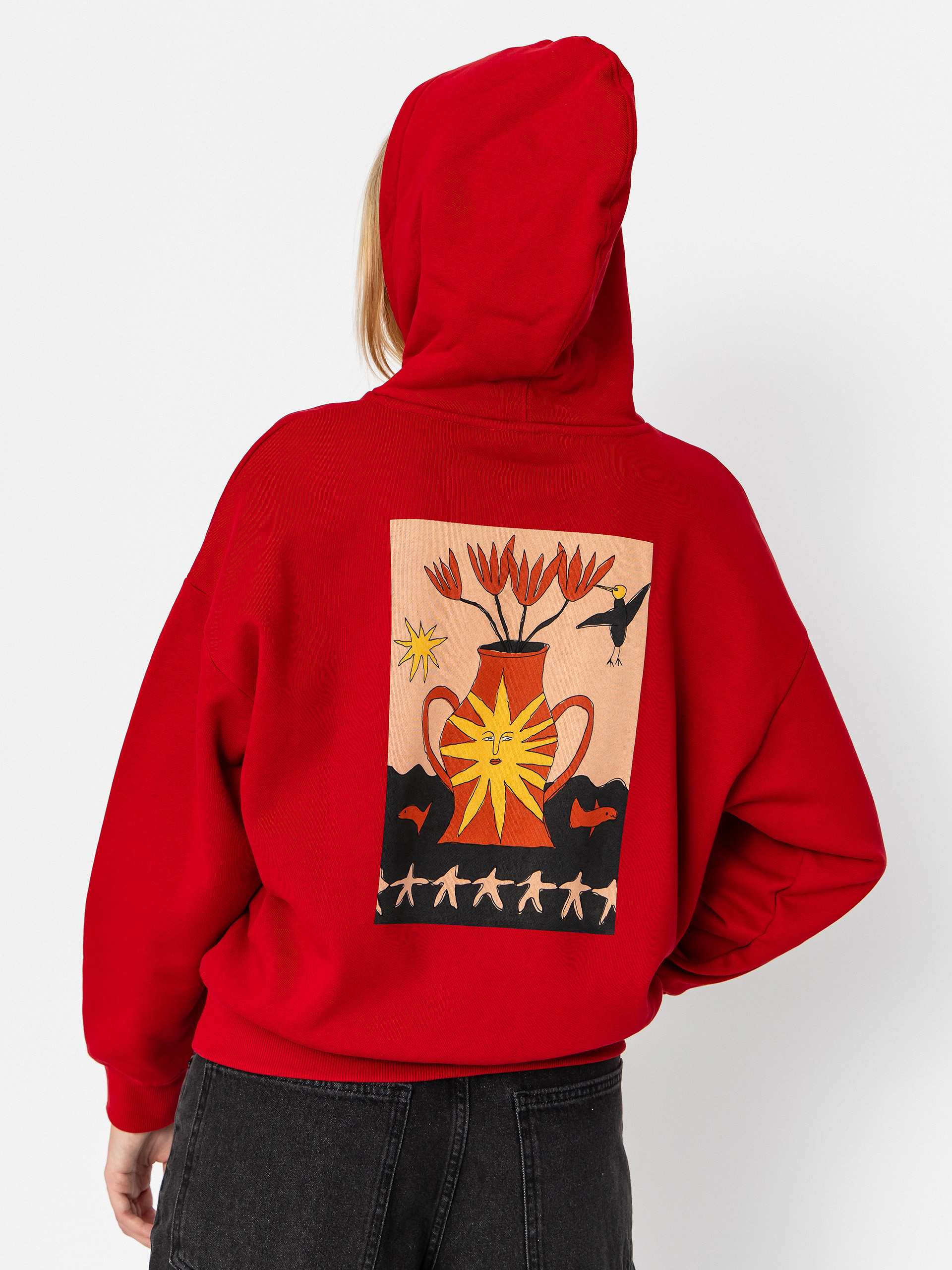 Mikina s kapucu00ed Volcom Moove On HD Wmn (deep red)