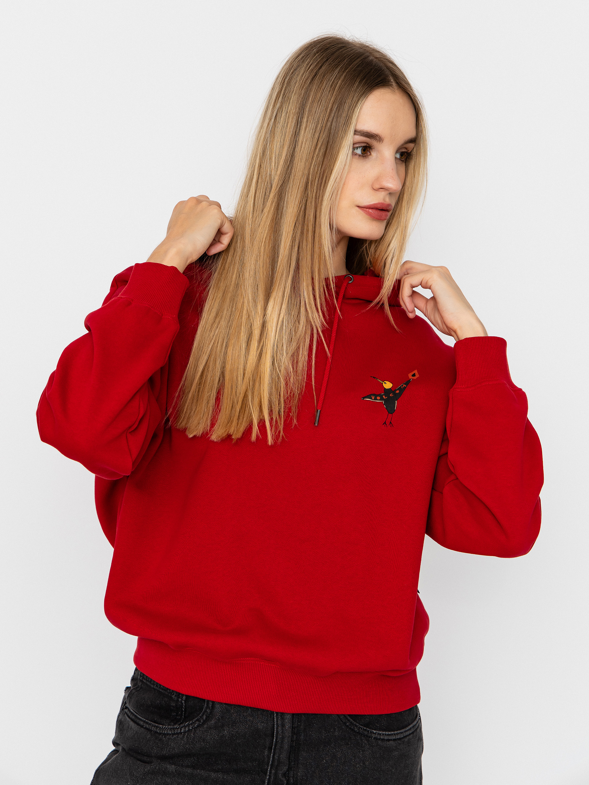 Mikina s kapucí Volcom Moove On HD Wmn (deep red)